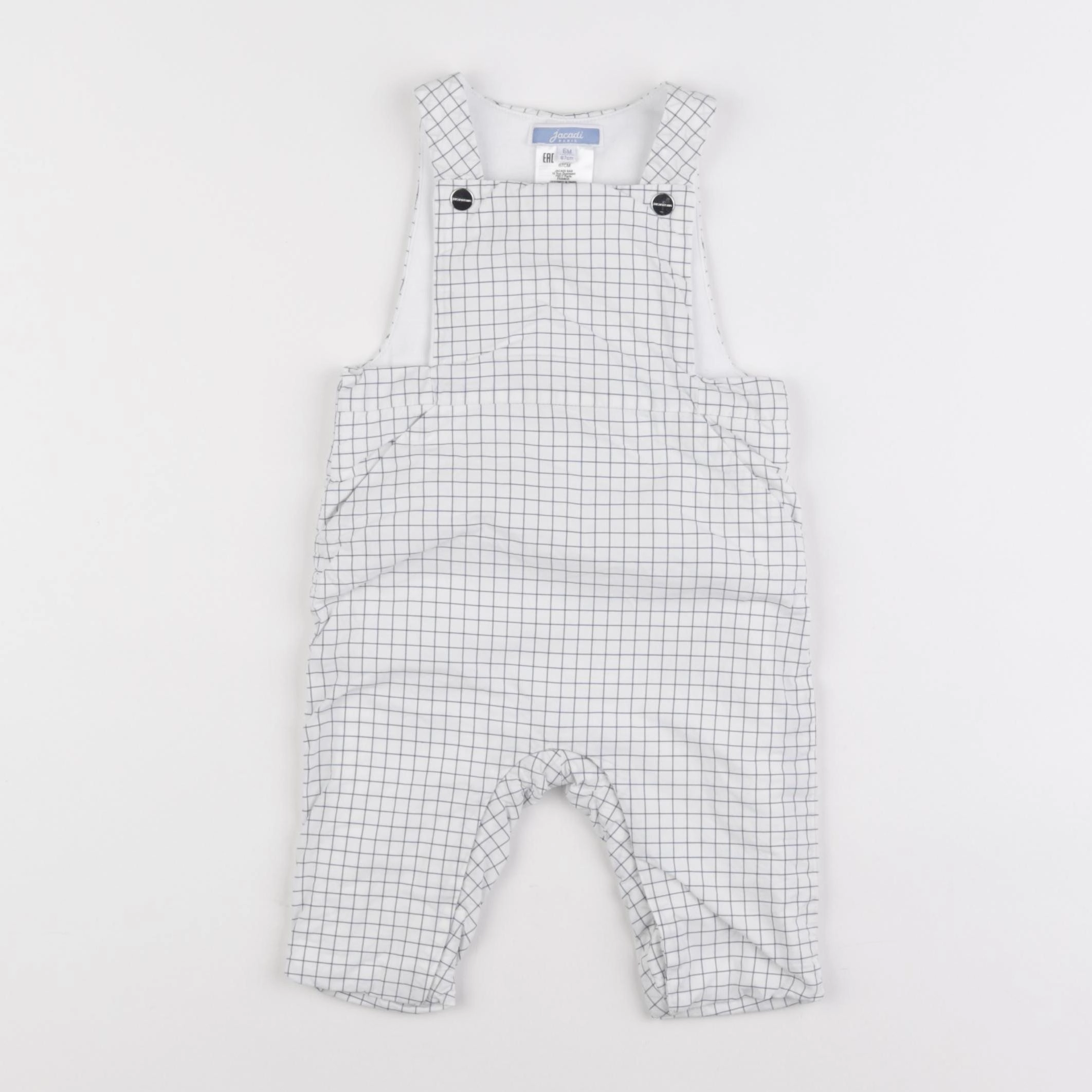Jacadi - combinaison doublé blanc, bleu - 6 mois