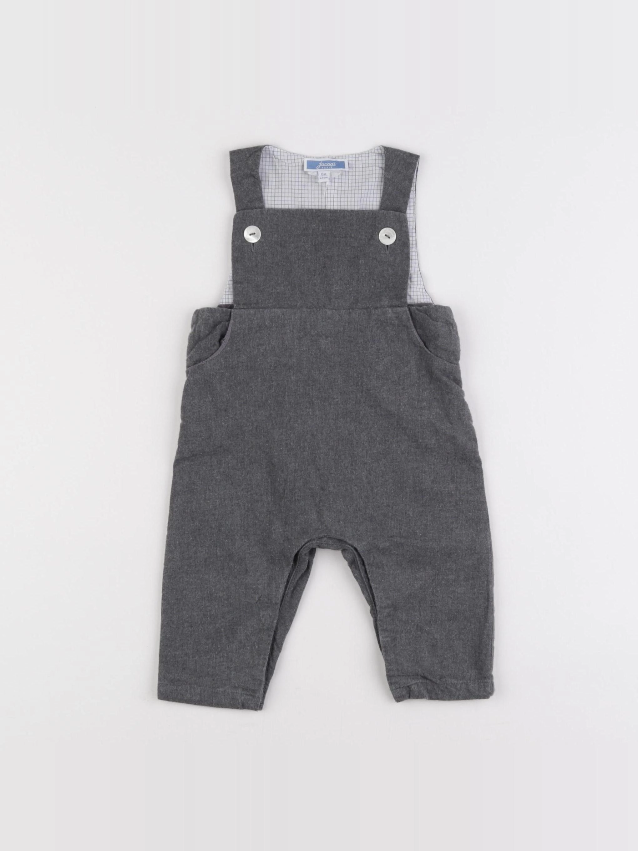 Jacadi - salopette doublé gris - 6 mois