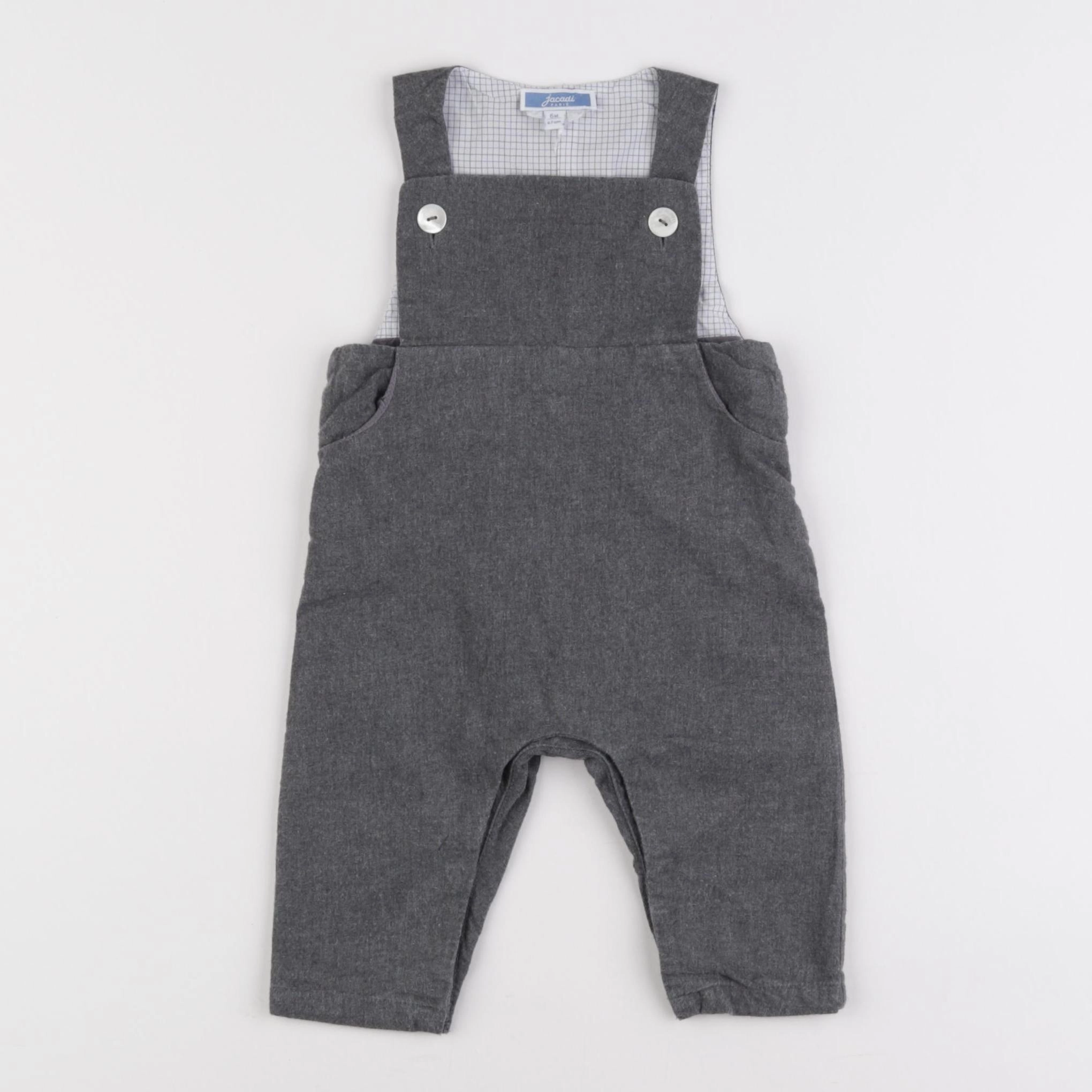 Jacadi - salopette doublé gris - 6 mois