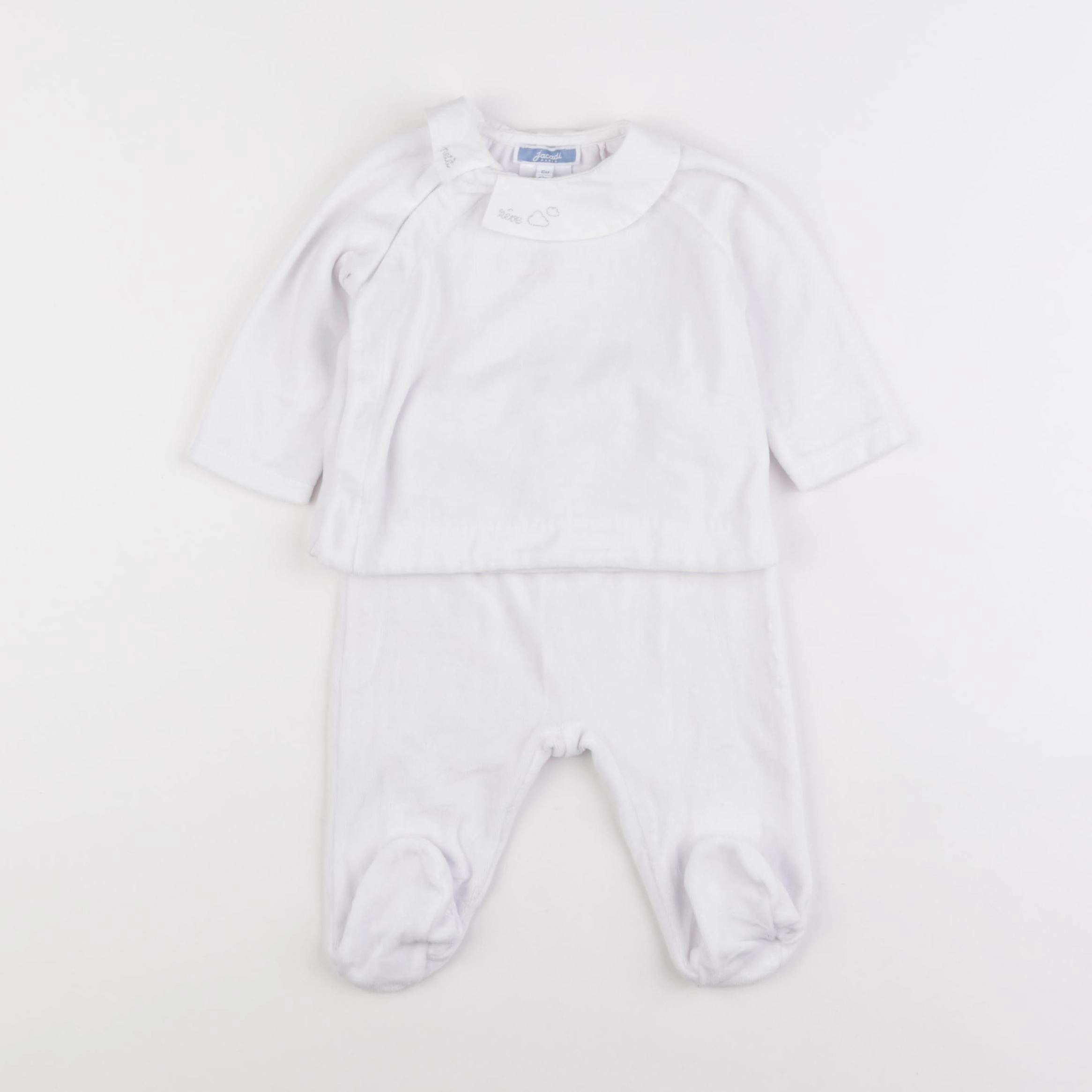 Jacadi - pyjama velours blanc - 6 mois
