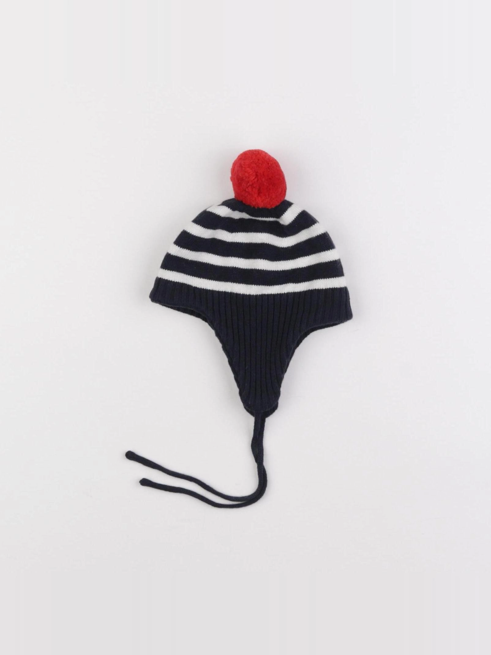Jacadi - bonnet bleu, blanc - 6 mois