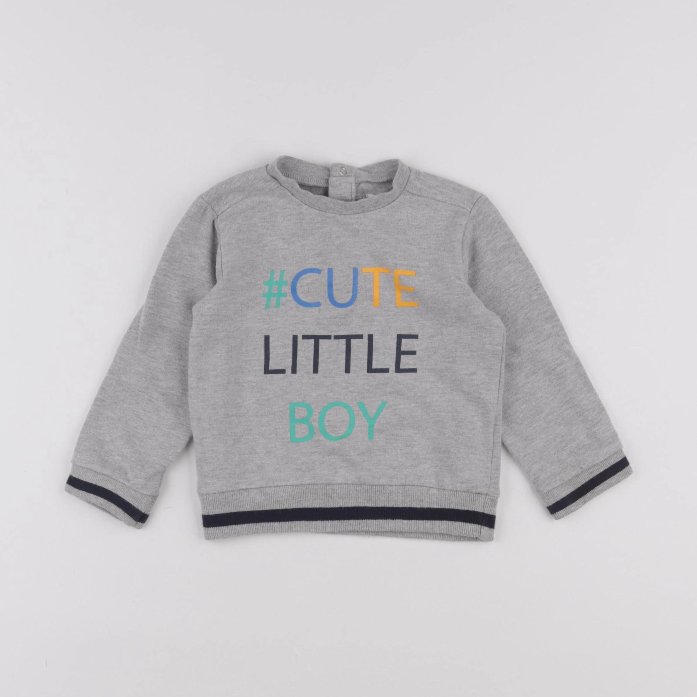 Vertbaudet - sweat gris - 18 mois