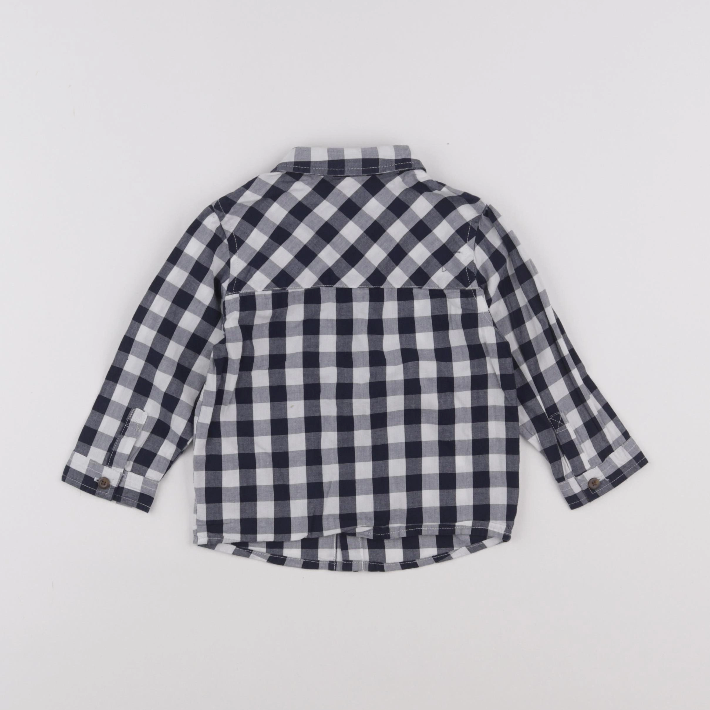 Vertbaudet - chemise blanc, bleu - 18 mois