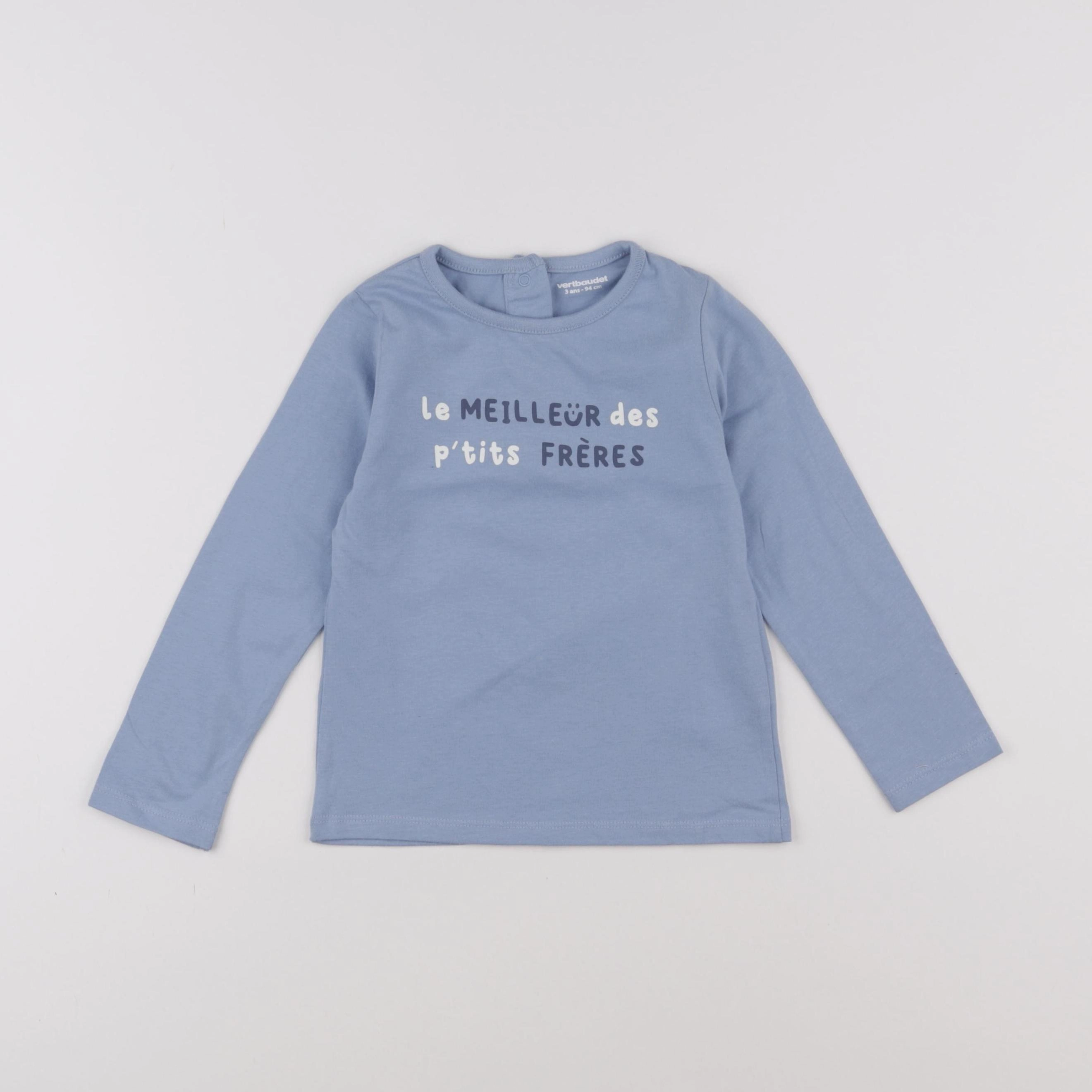 Vertbaudet - tee-shirt bleu - 3 ans