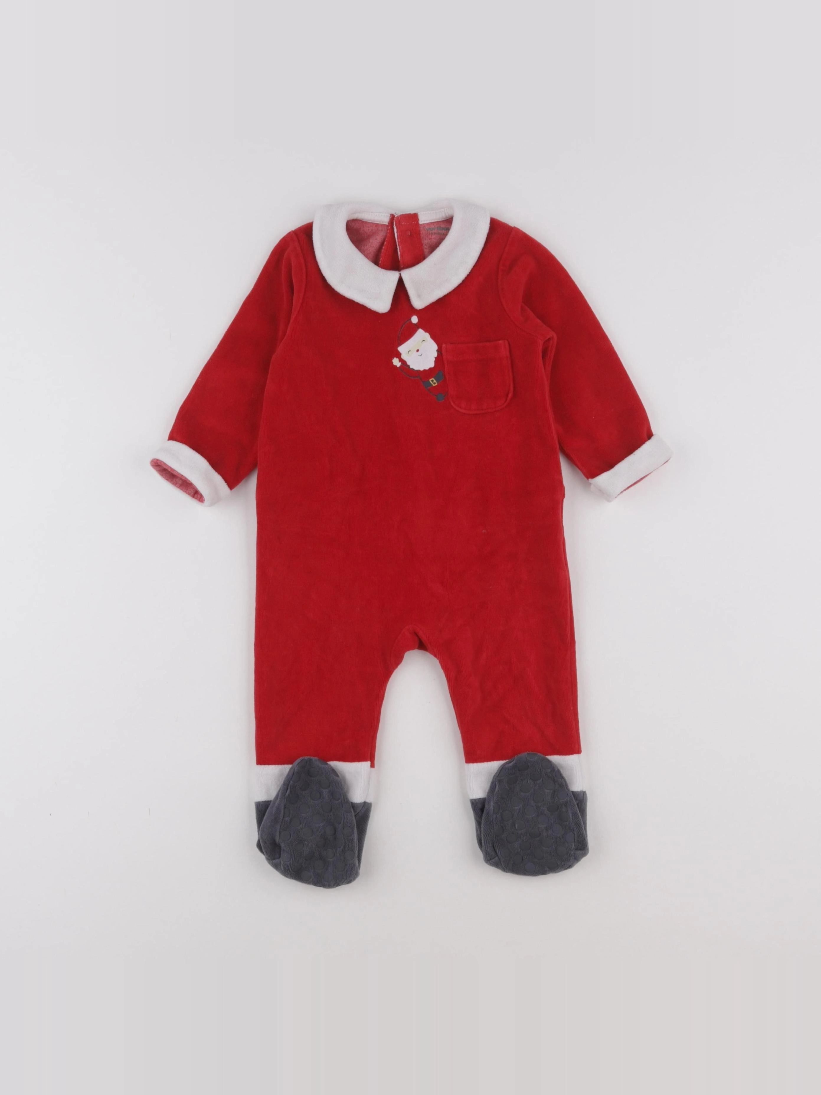 Vertbaudet - pyjama velours rouge - 12 mois