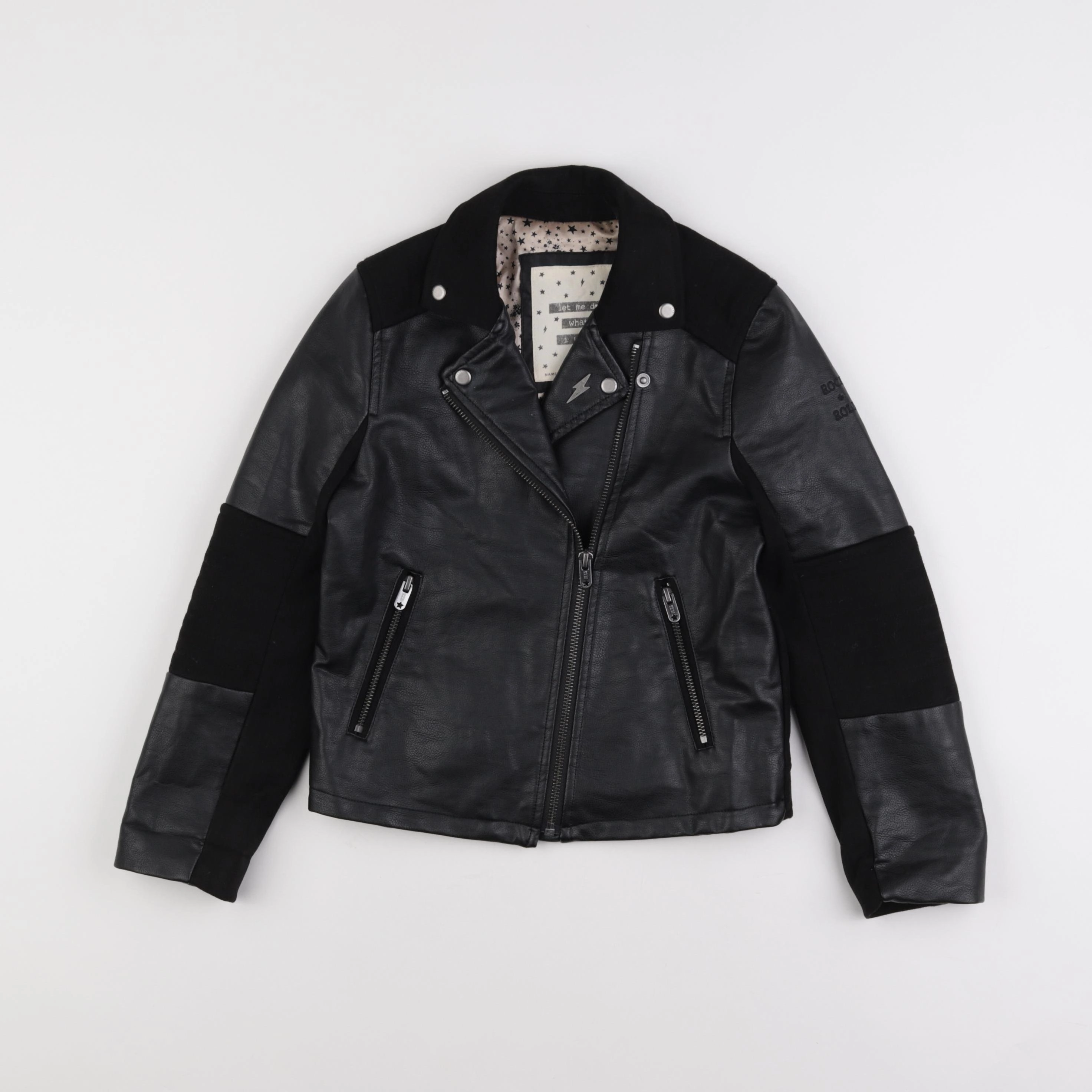 IKKS - veste simili cuir noir - 8 ans