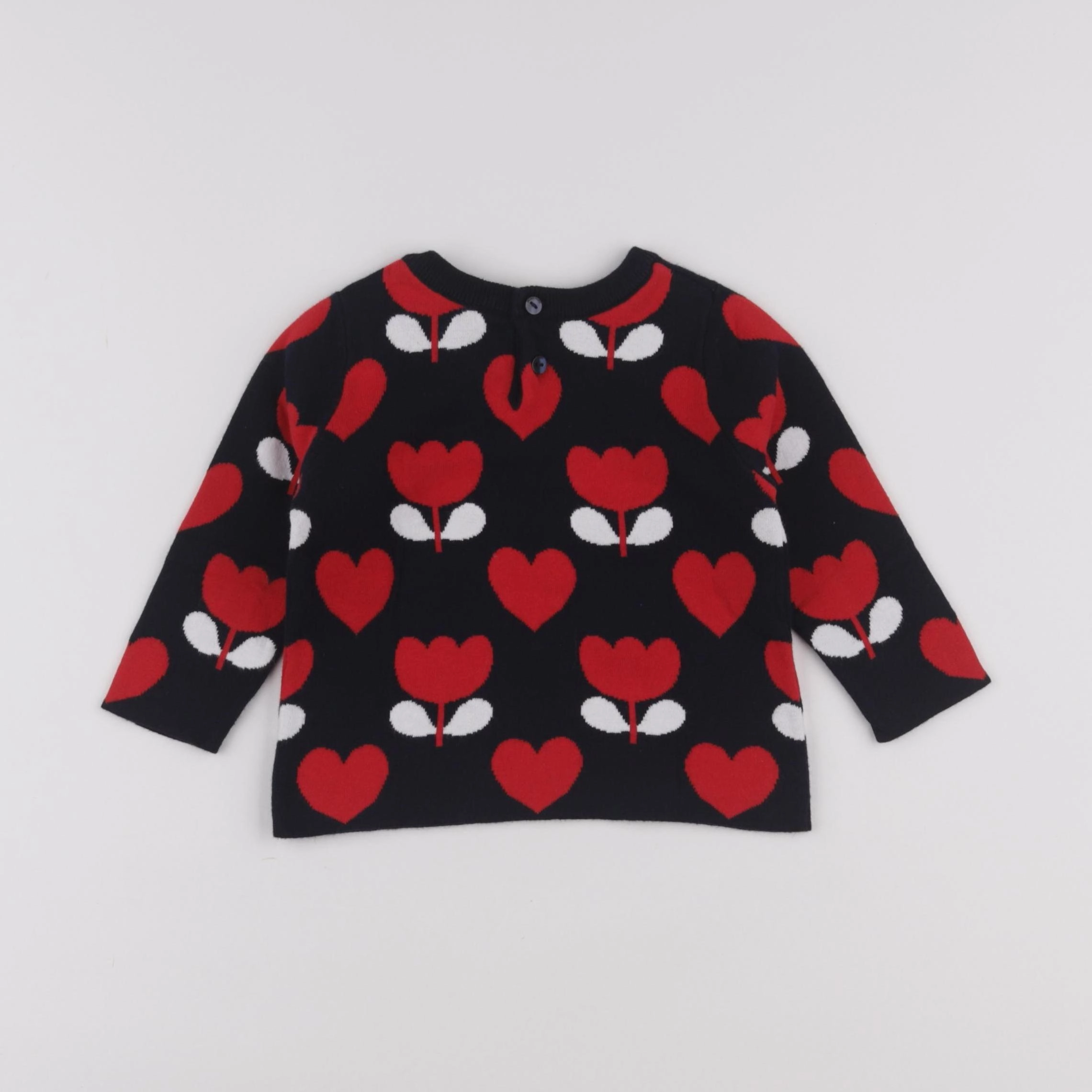 Jacadi - pull bleu - 12 mois