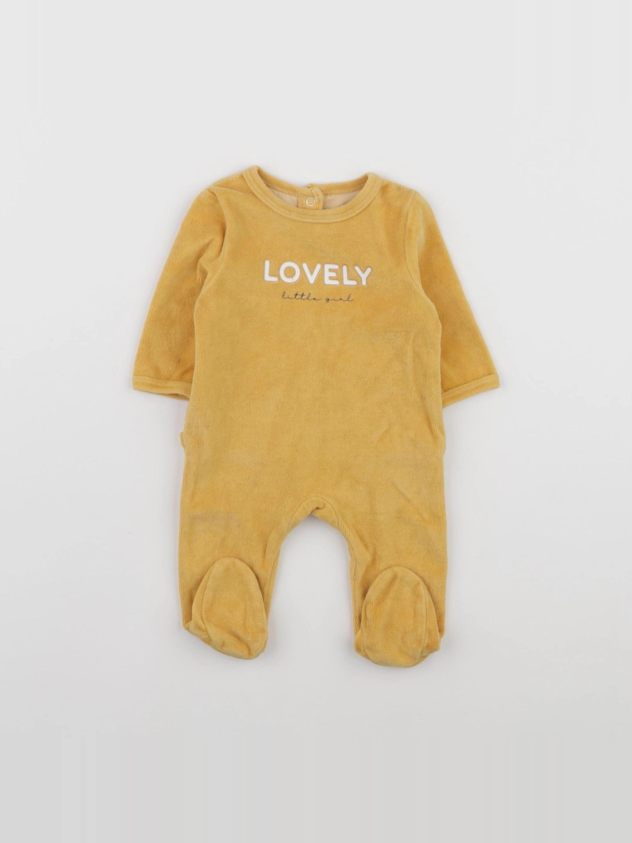 Vertbaudet - pyjama velours jaune - 1 mois