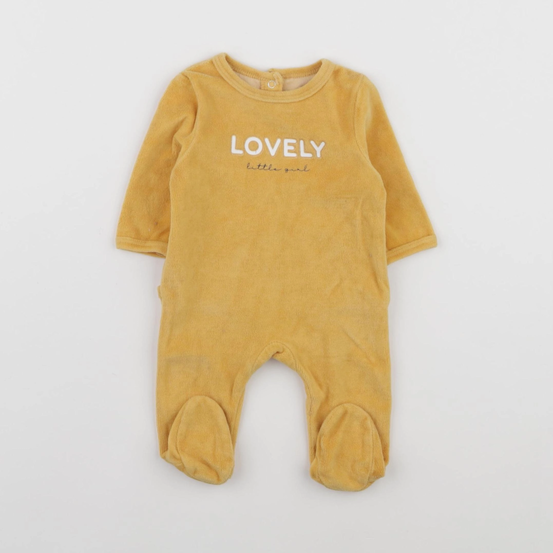 Vertbaudet - pyjama velours jaune - 1 mois