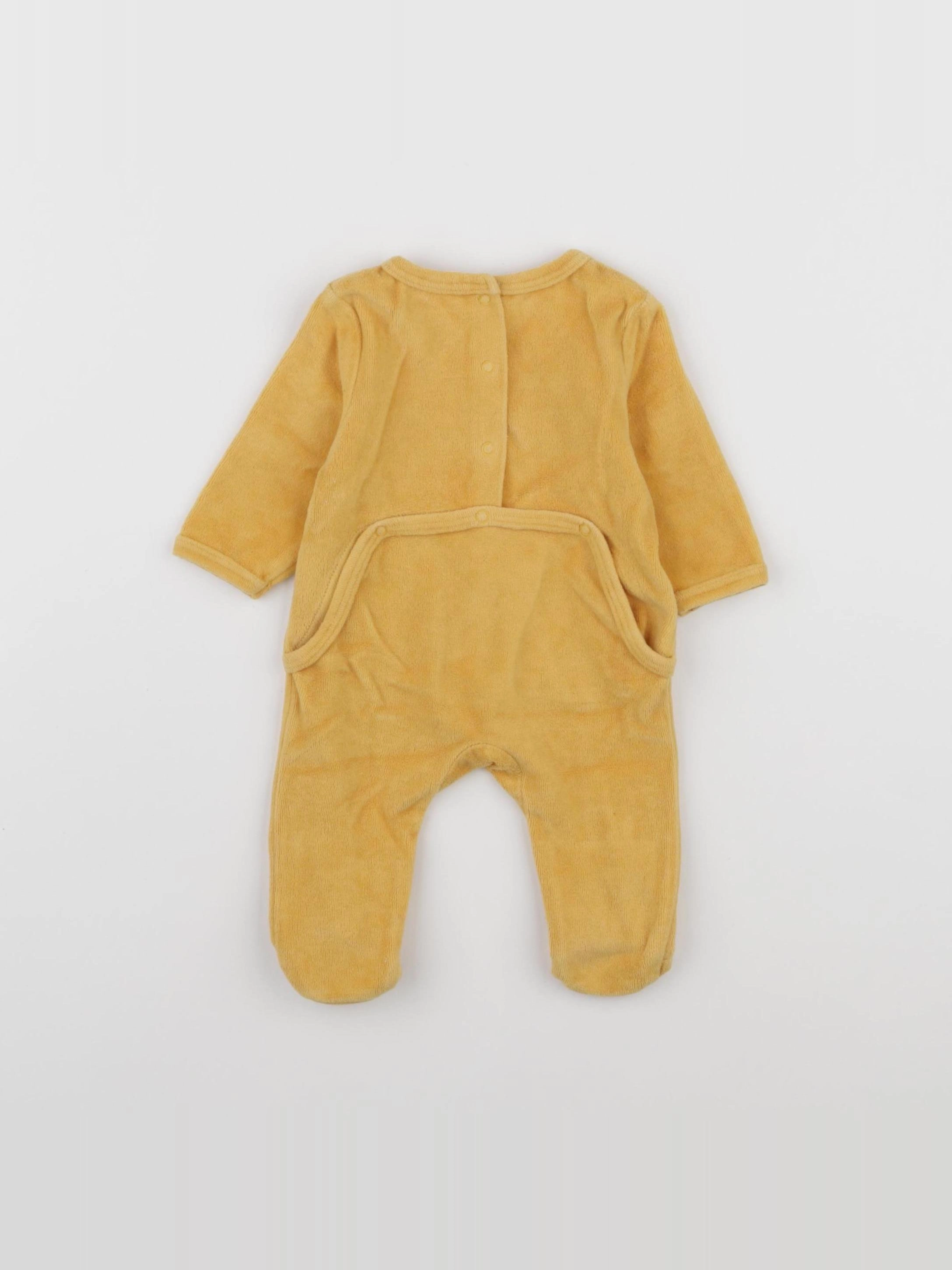 Vertbaudet - pyjama velours jaune - 1 mois