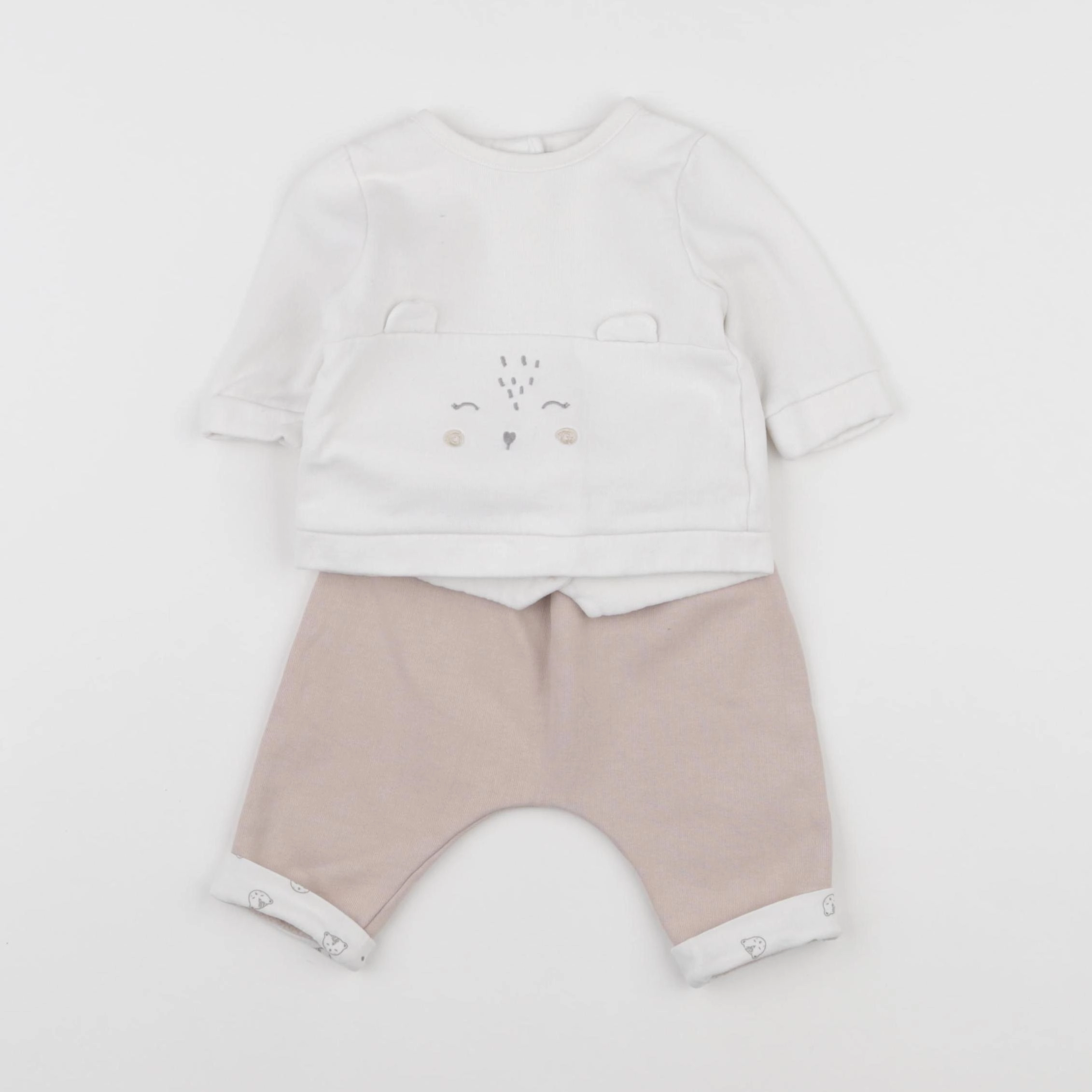 Vertbaudet - ensemble blanc - 1 mois