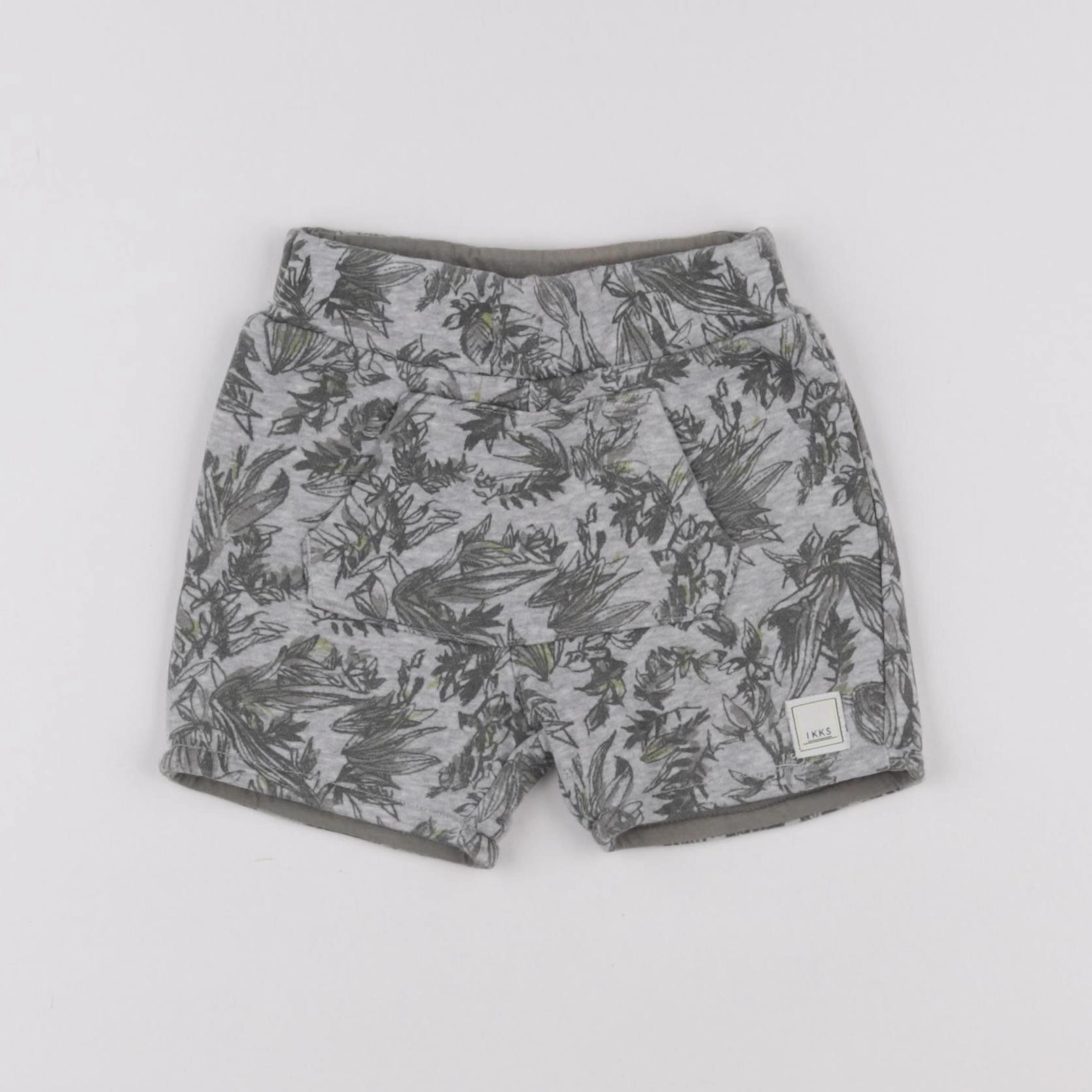 IKKS - short réversible gris, vert - 12 mois