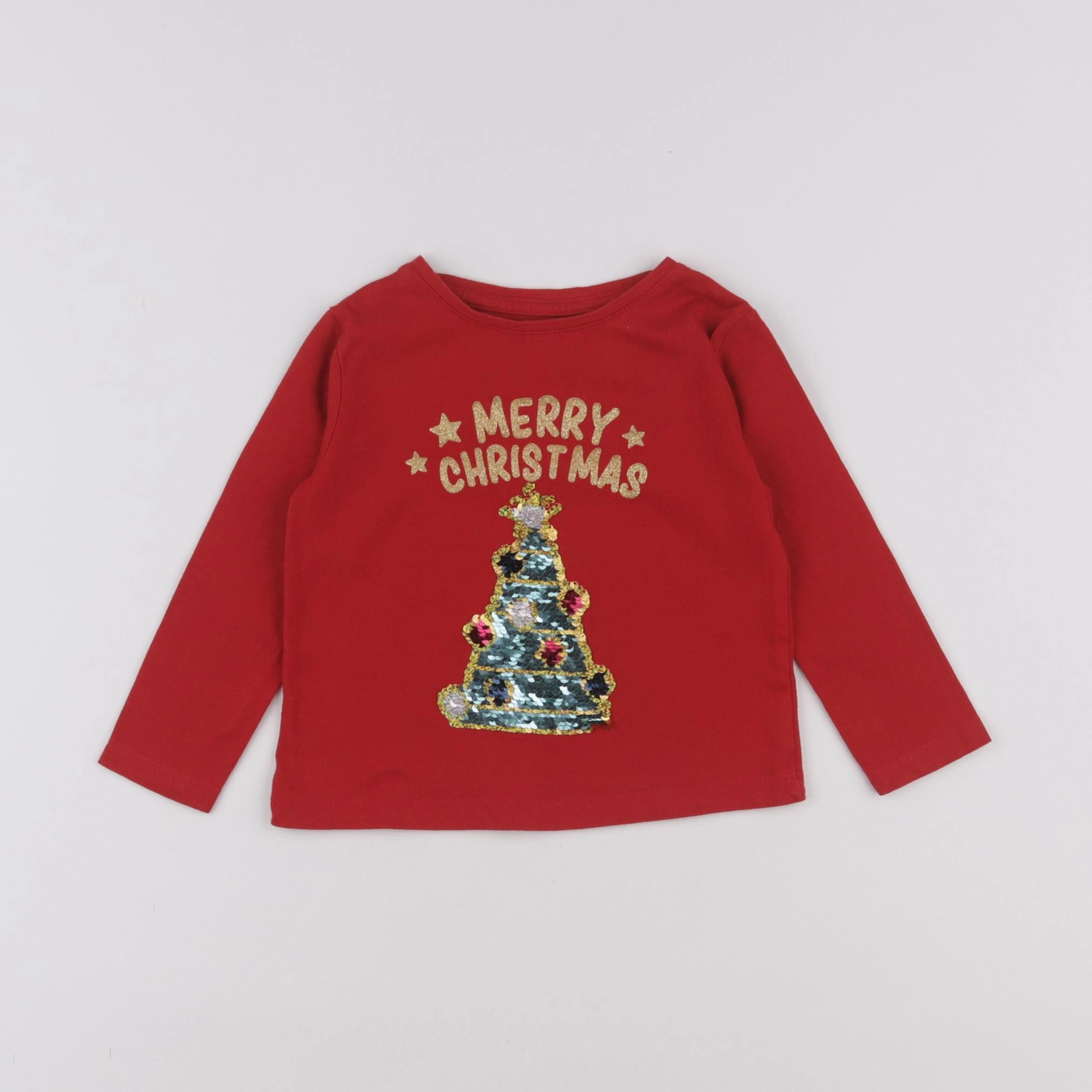 Vertbaudet - tee-shirt rouge - 2 ans