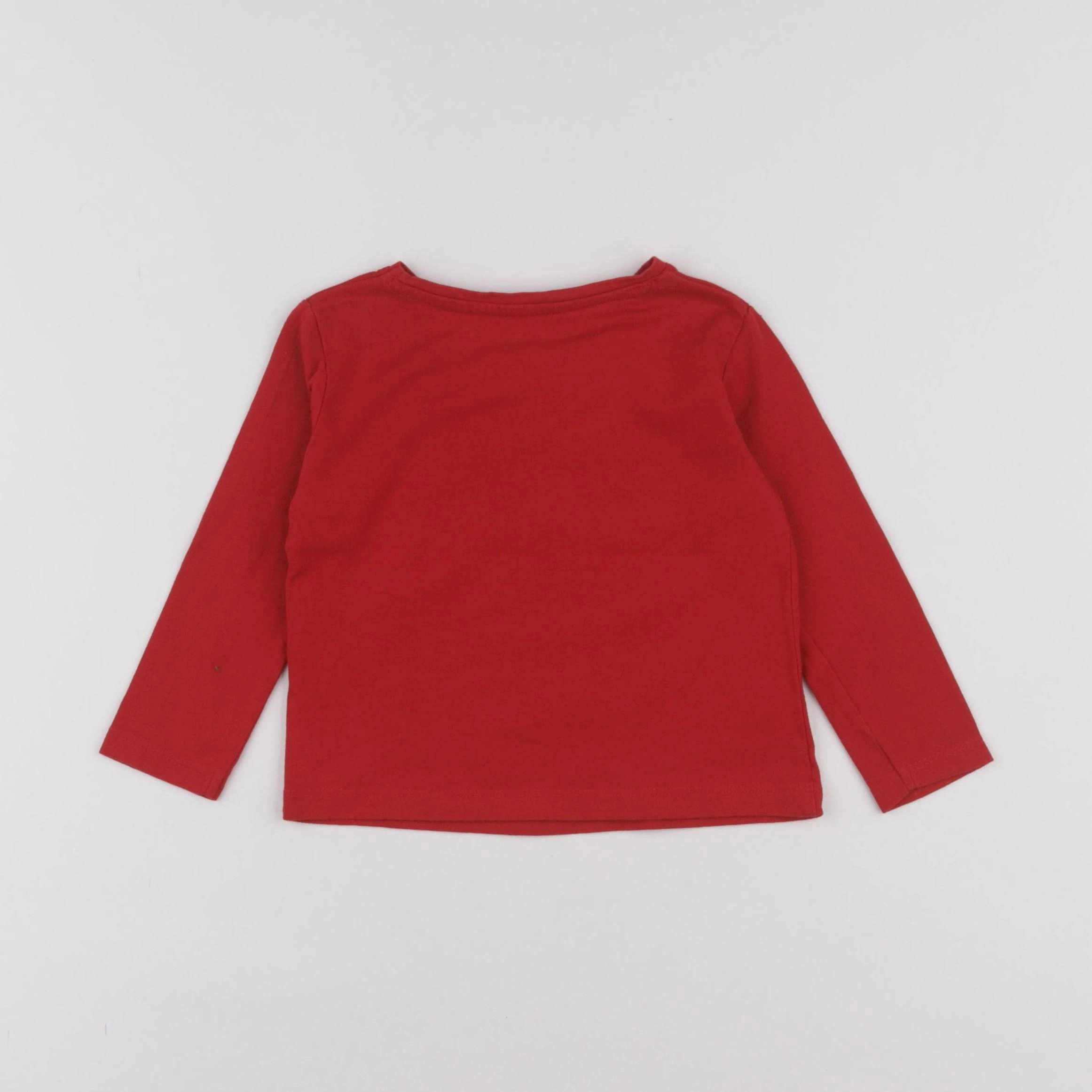 Vertbaudet - tee-shirt rouge - 2 ans