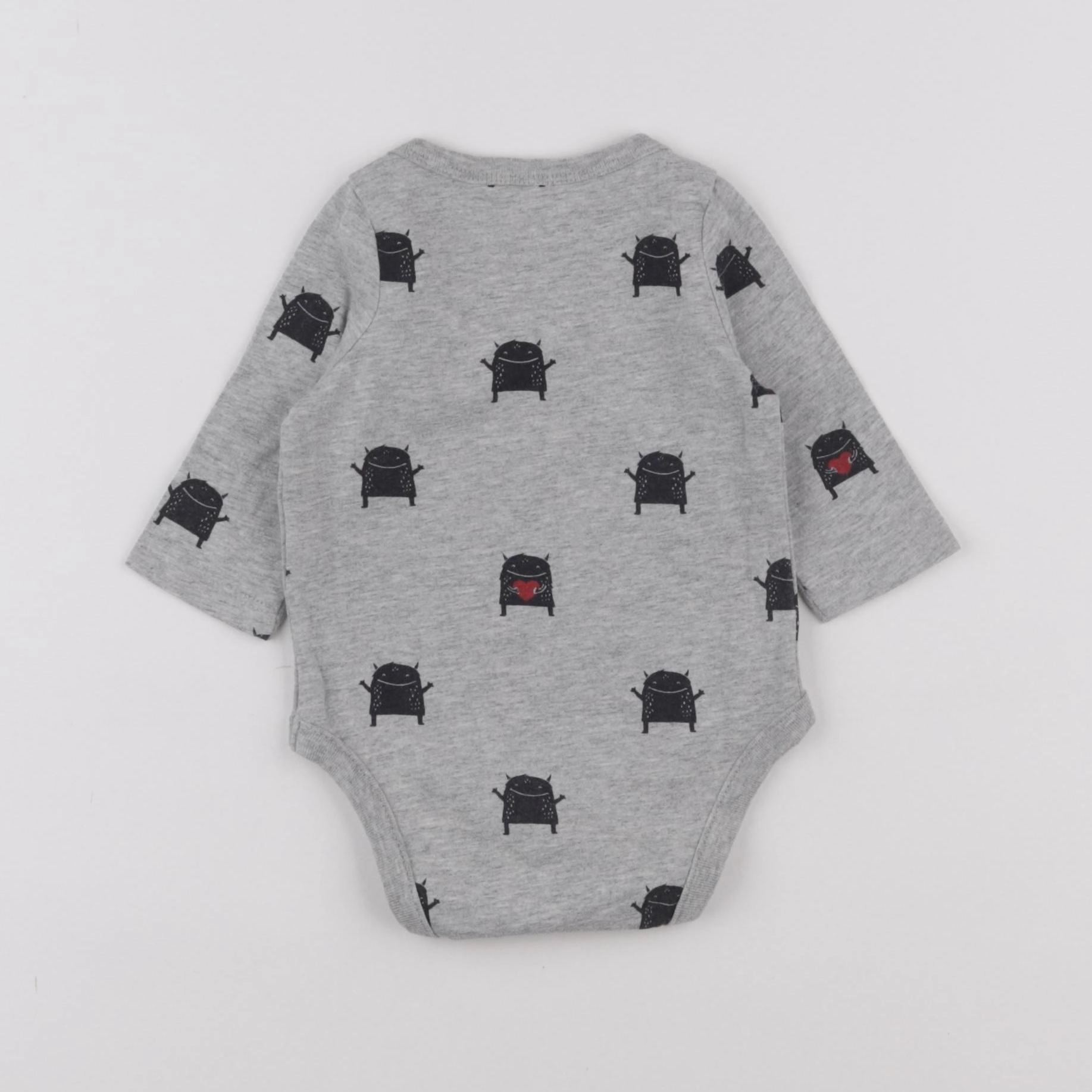 GAP - body gris - 0/3 mois