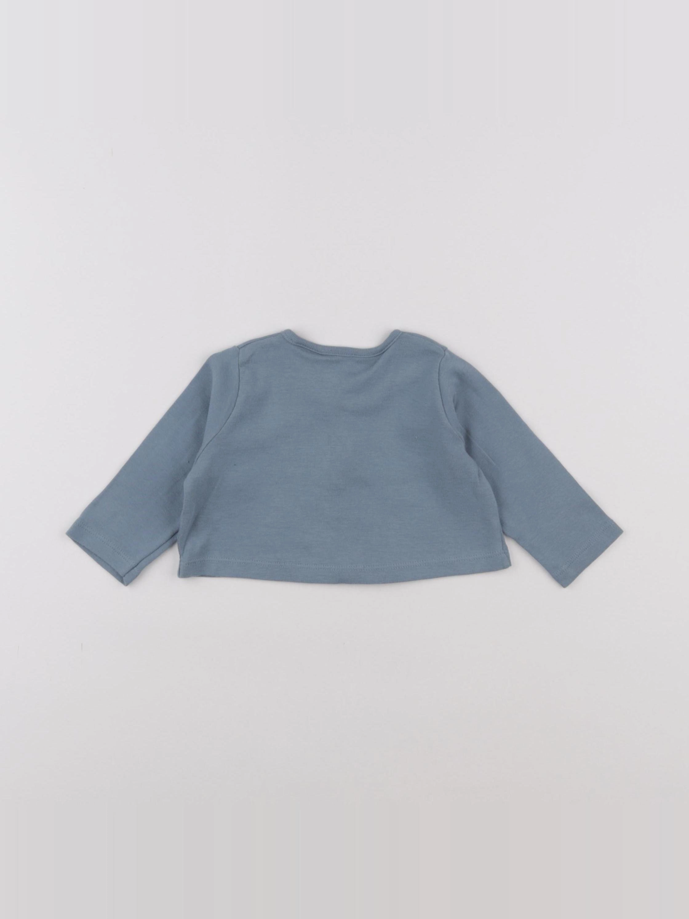 Petit Bateau - tee-shirt bleu - 6 mois