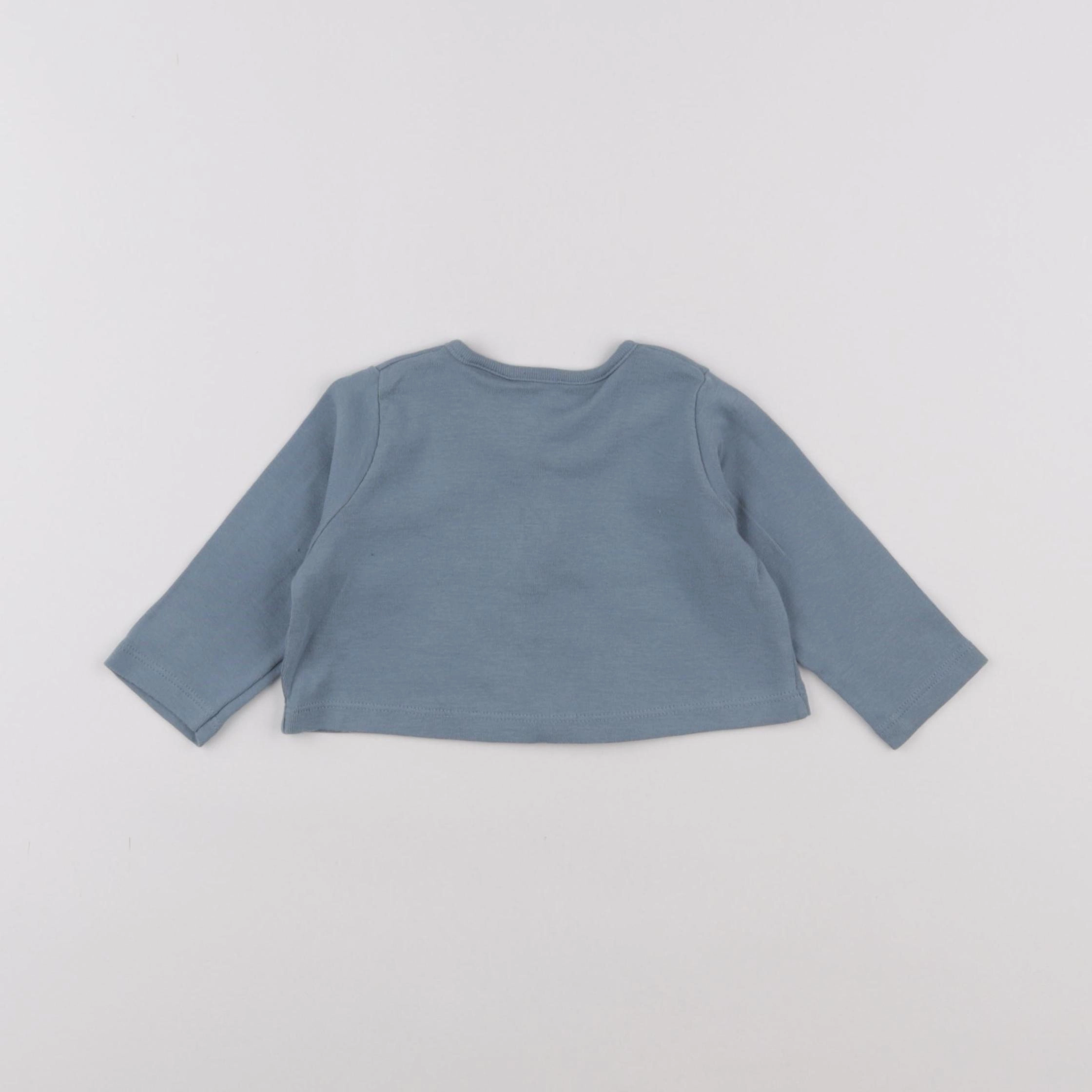 Petit Bateau - tee-shirt bleu - 6 mois