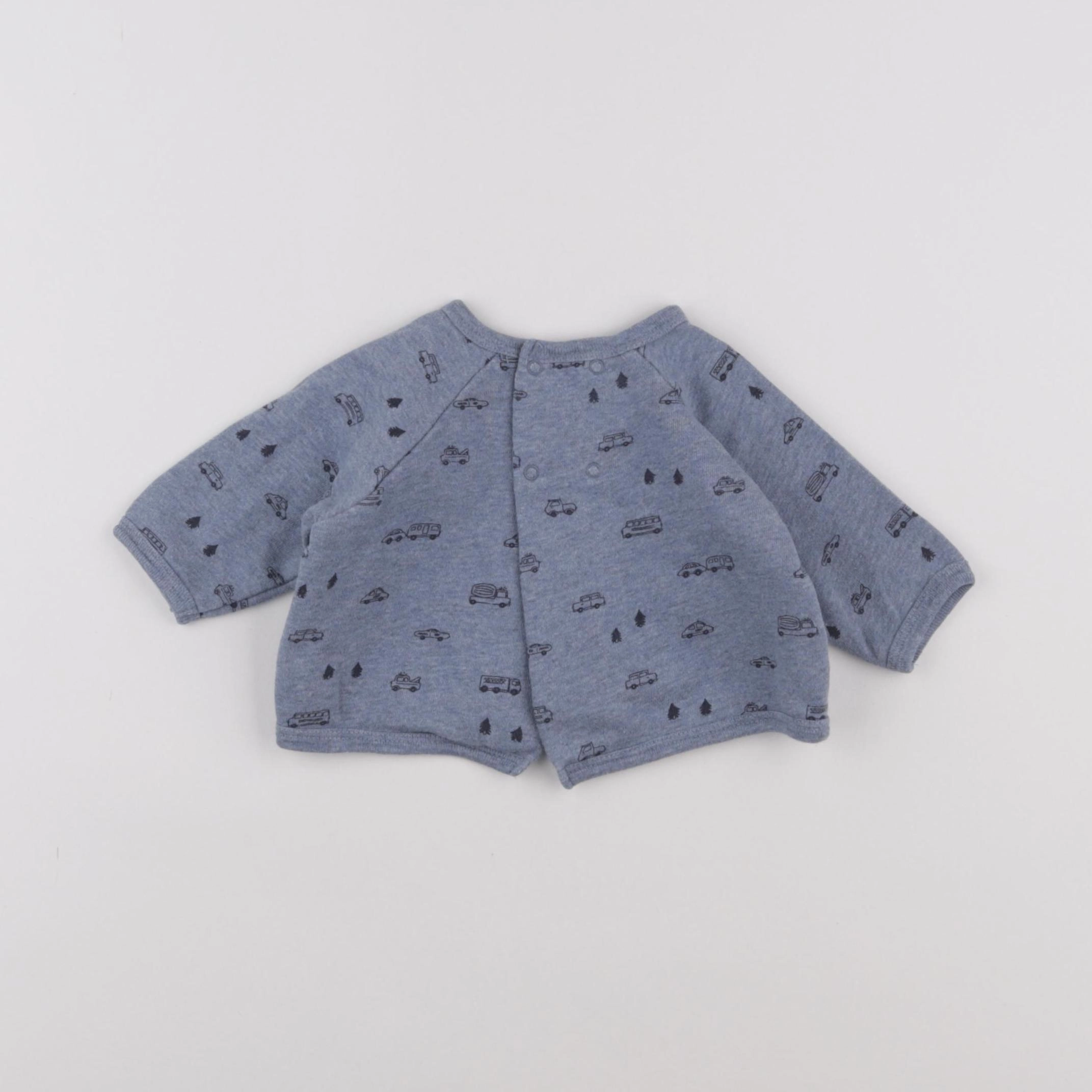 Boutchou - sweat bleu - 3 mois