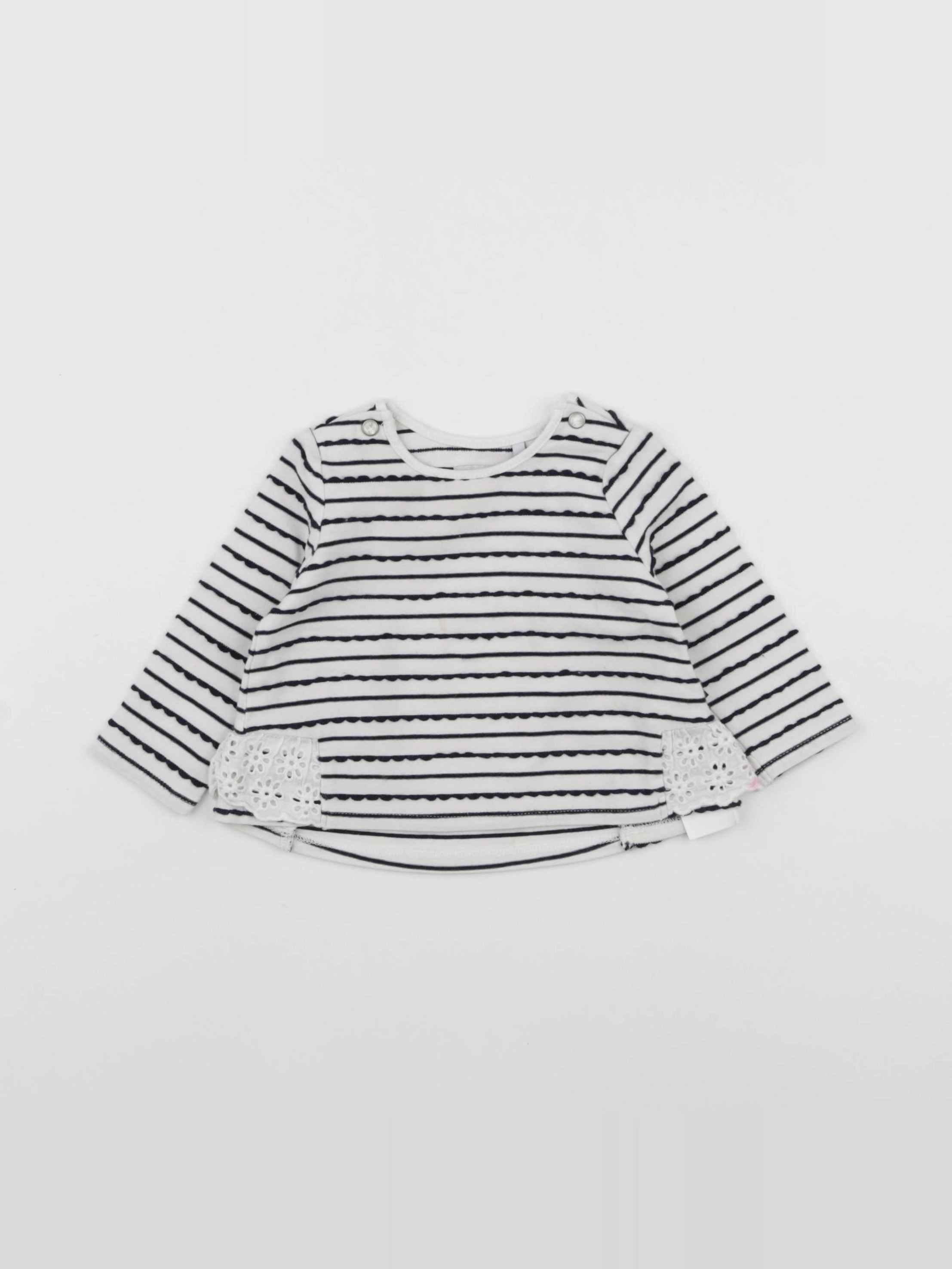 IKKS - tee-shirt blanc, bleu - 6 mois