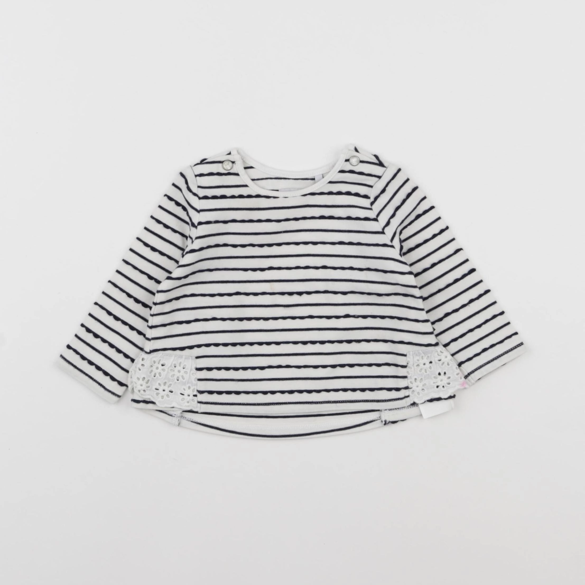 IKKS - tee-shirt blanc, bleu - 6 mois