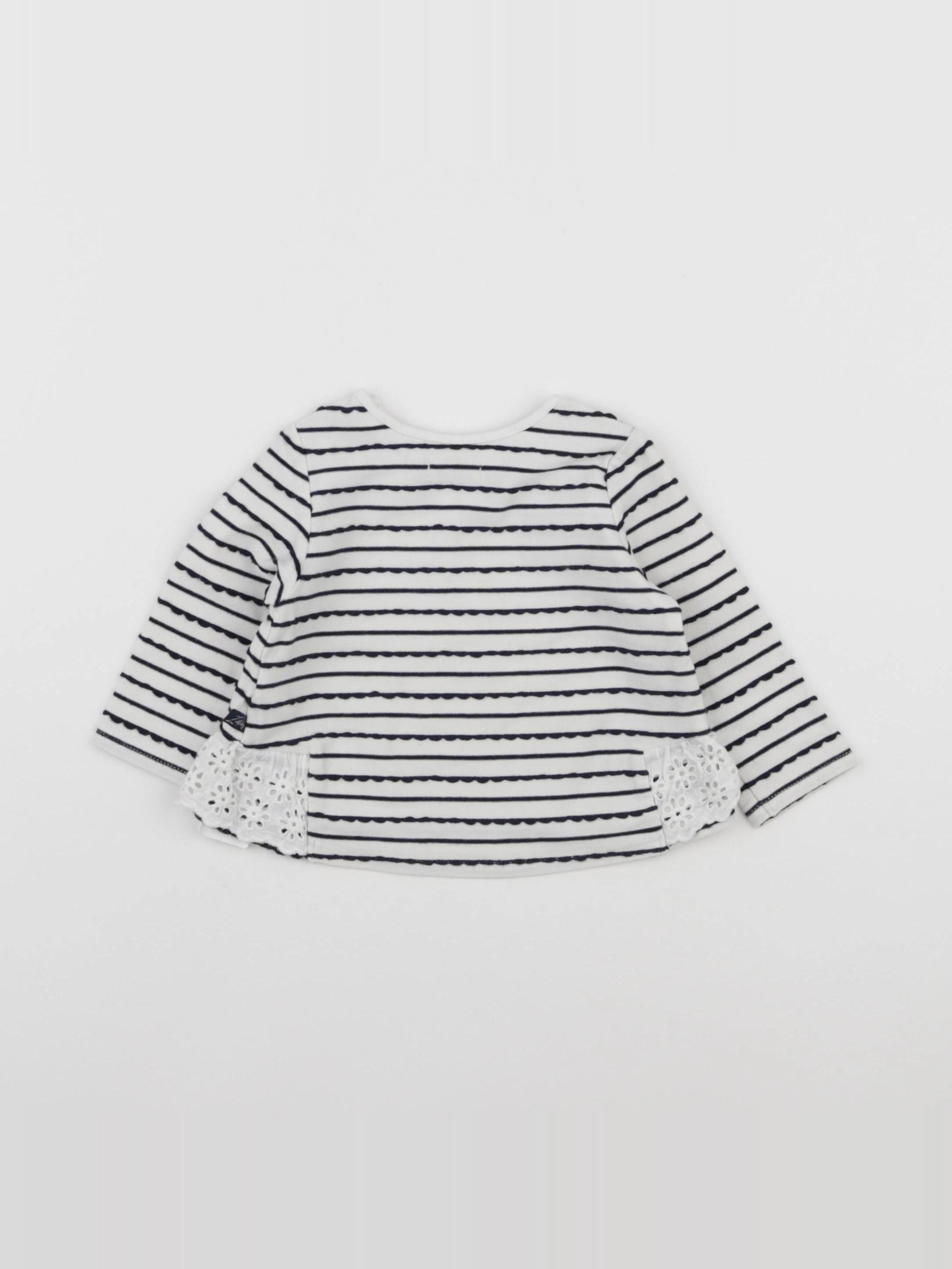 IKKS - tee-shirt blanc, bleu - 6 mois