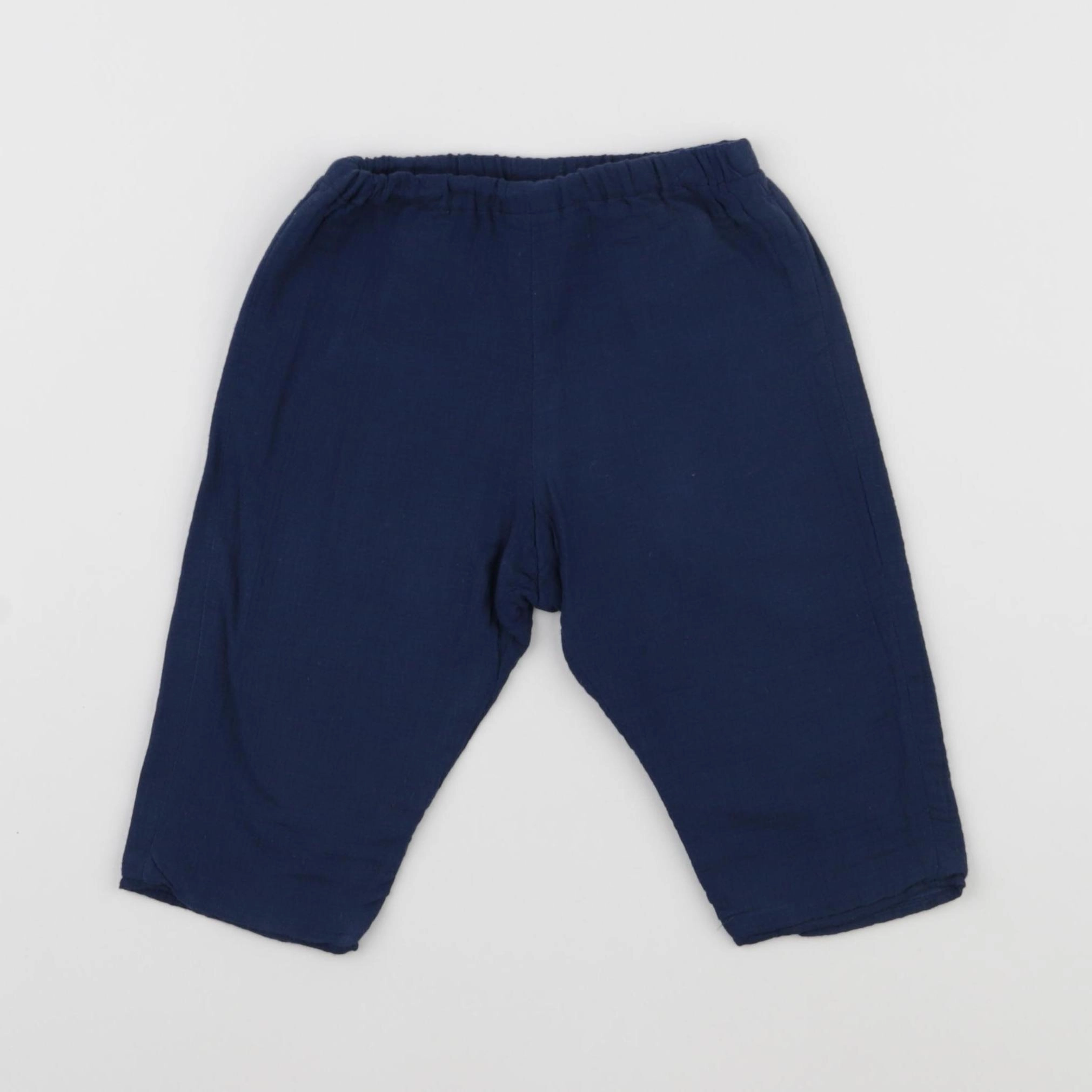 Bonton - pantalon bleu - 12 mois