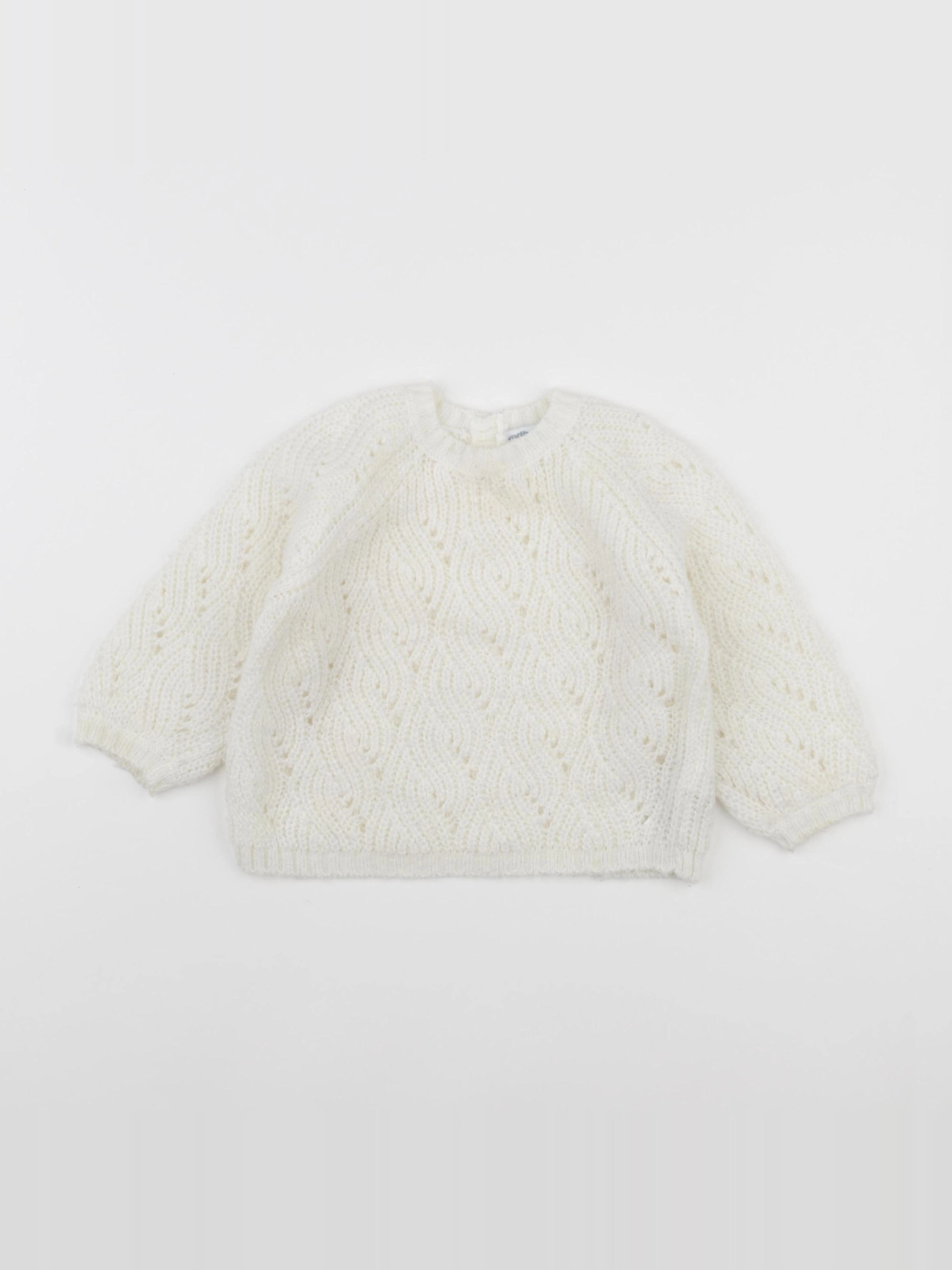 Vertbaudet - pull blanc - 18 mois