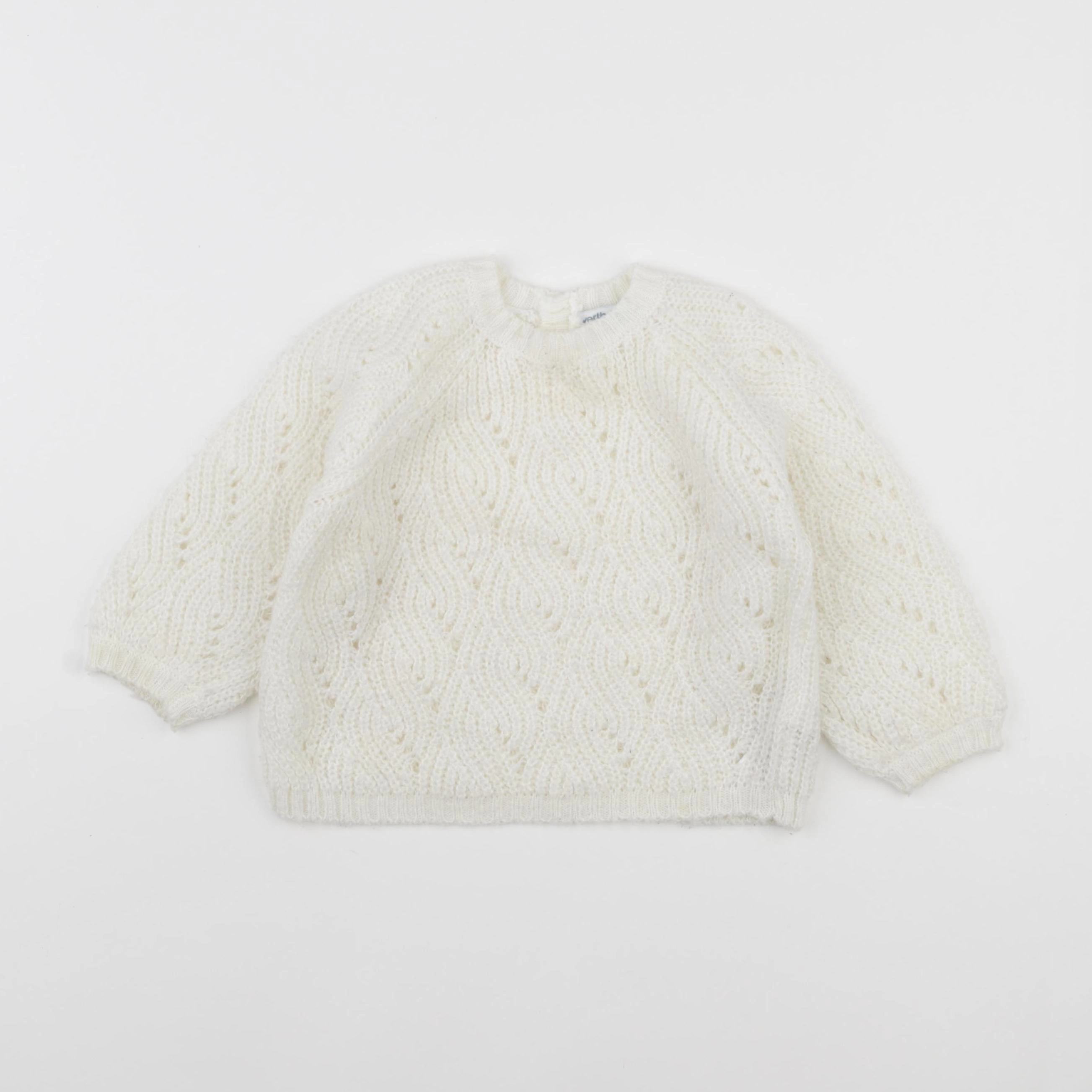 Vertbaudet - pull blanc - 18 mois