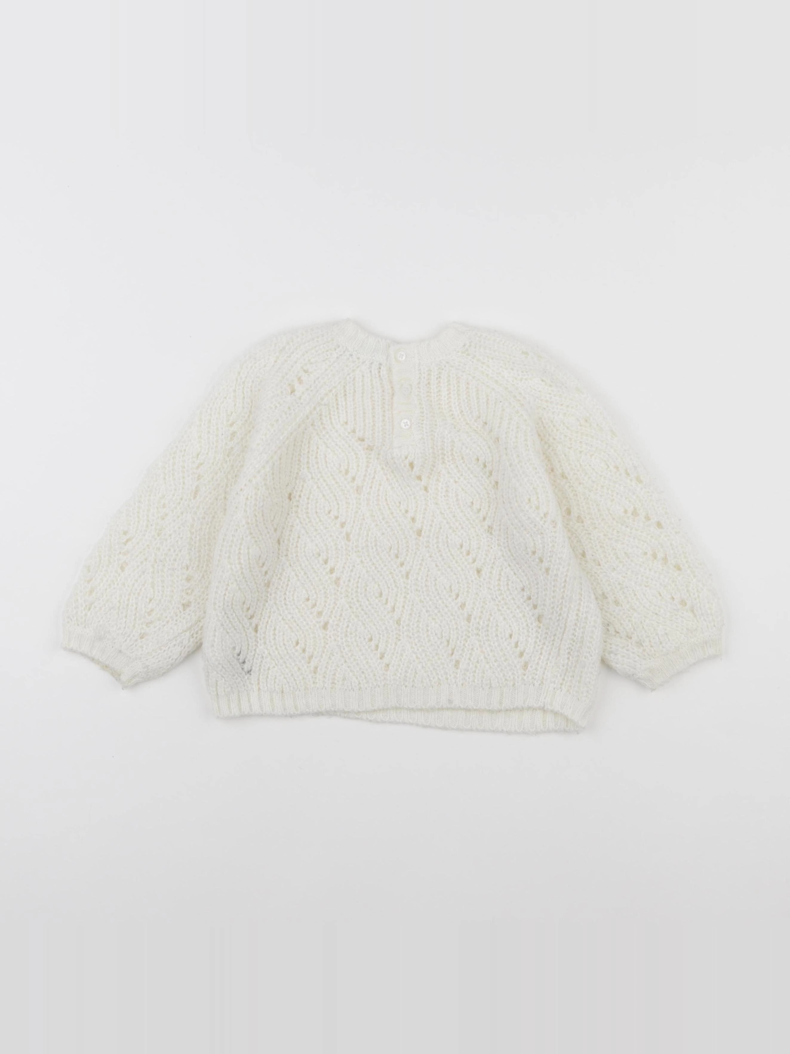 Vertbaudet - pull blanc - 18 mois