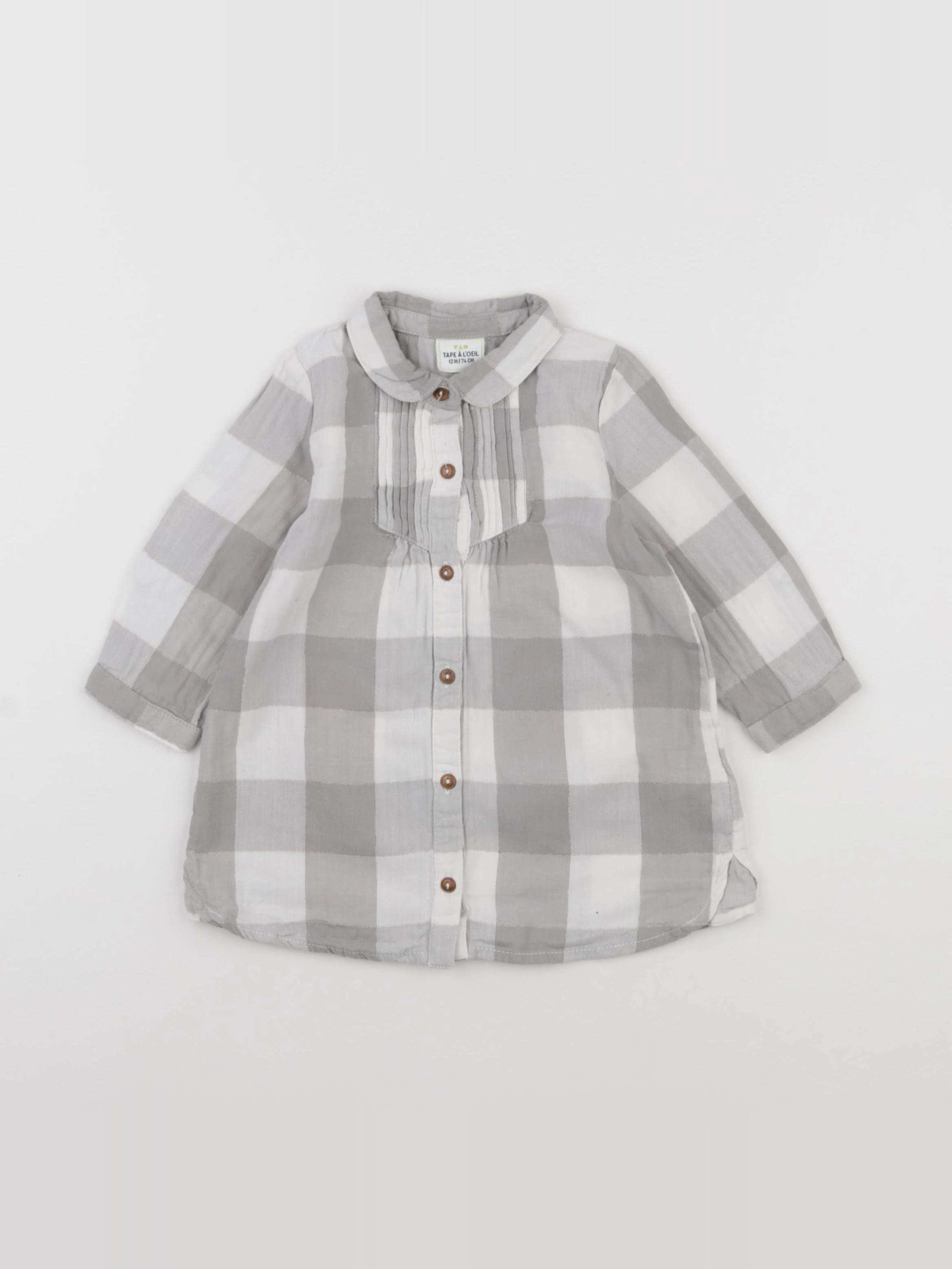 Tape à l'oeil - robe blanc, gris - 12 mois
