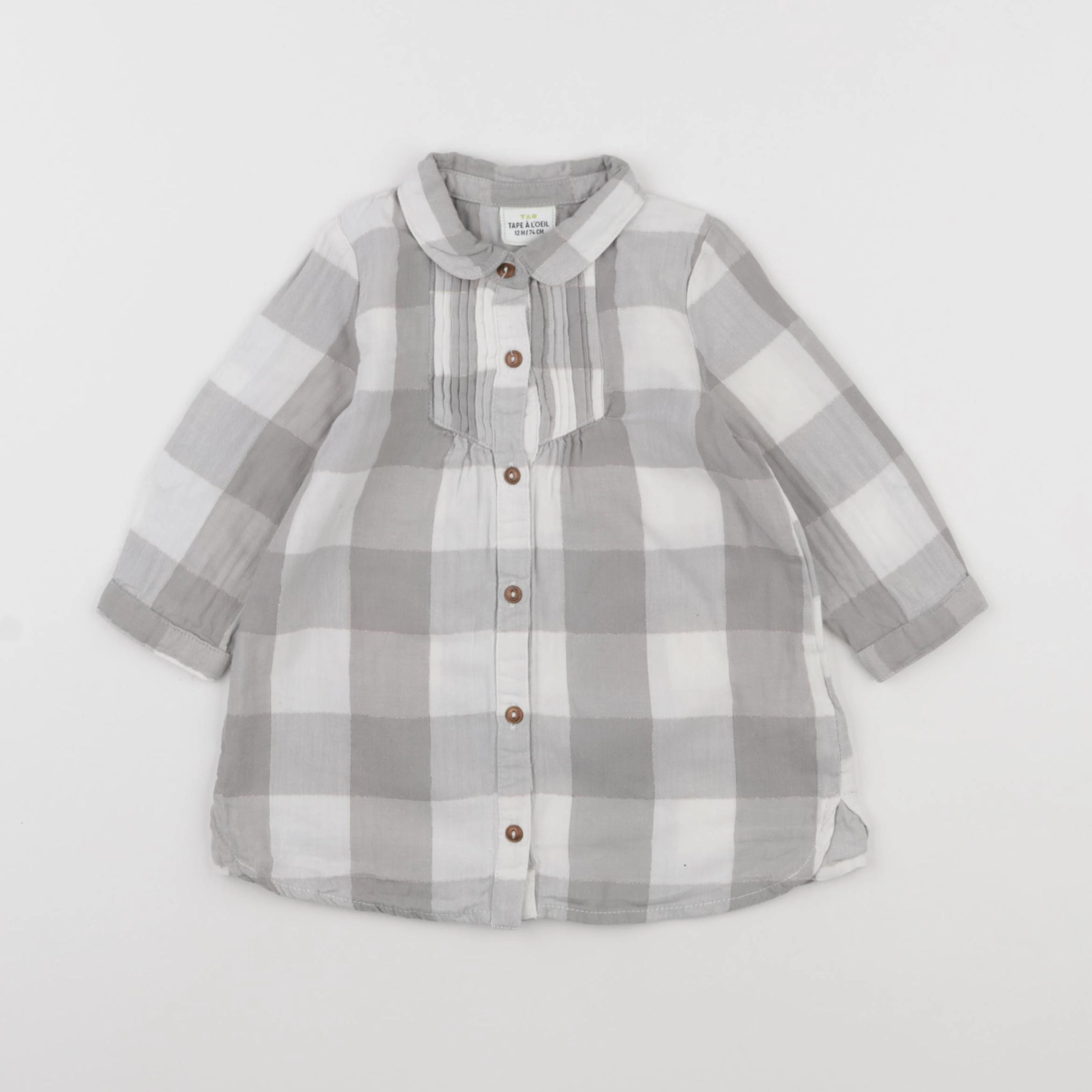 Tape à l'oeil - robe blanc, gris - 12 mois