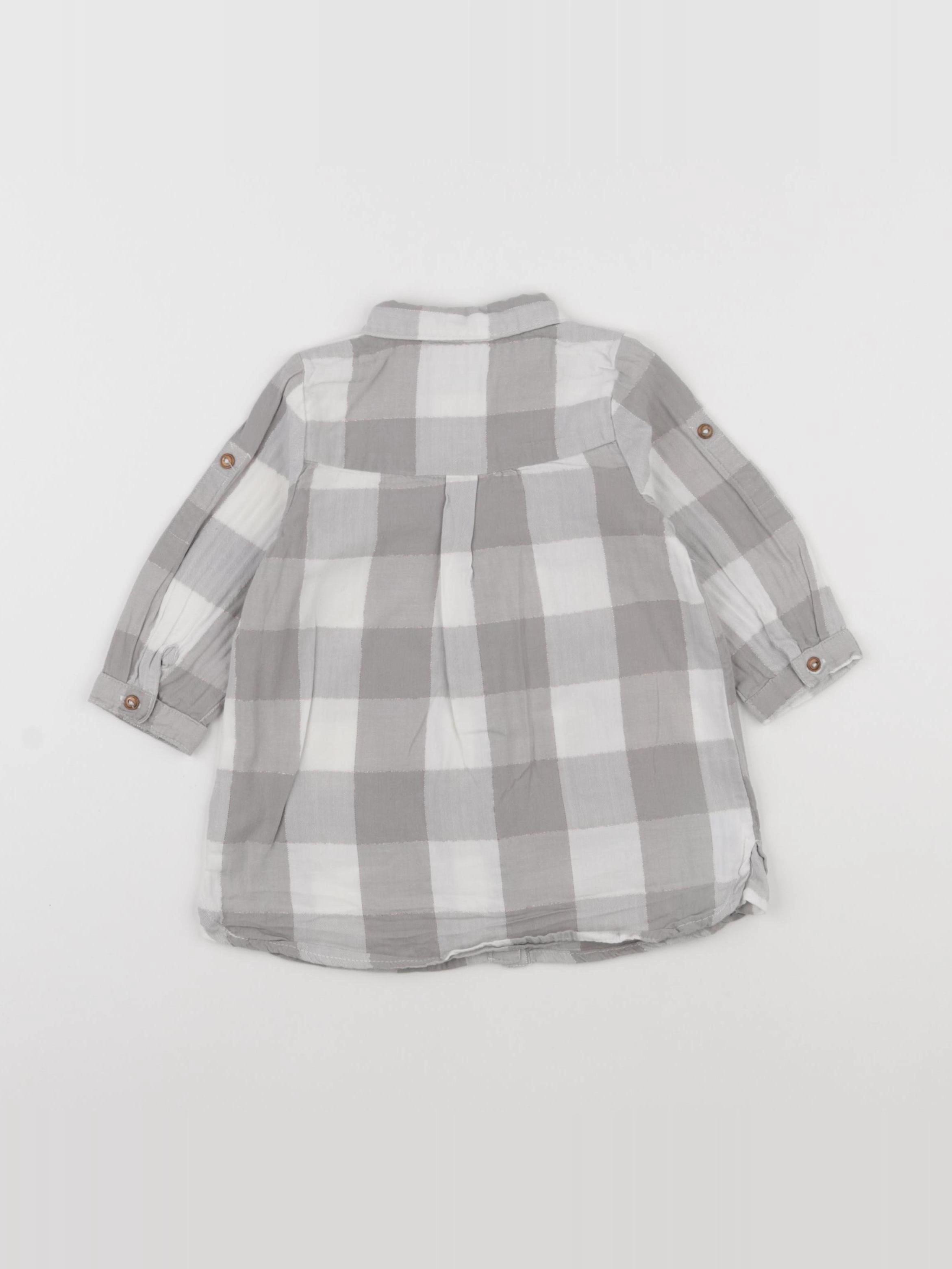 Tape à l'oeil - robe blanc, gris - 12 mois