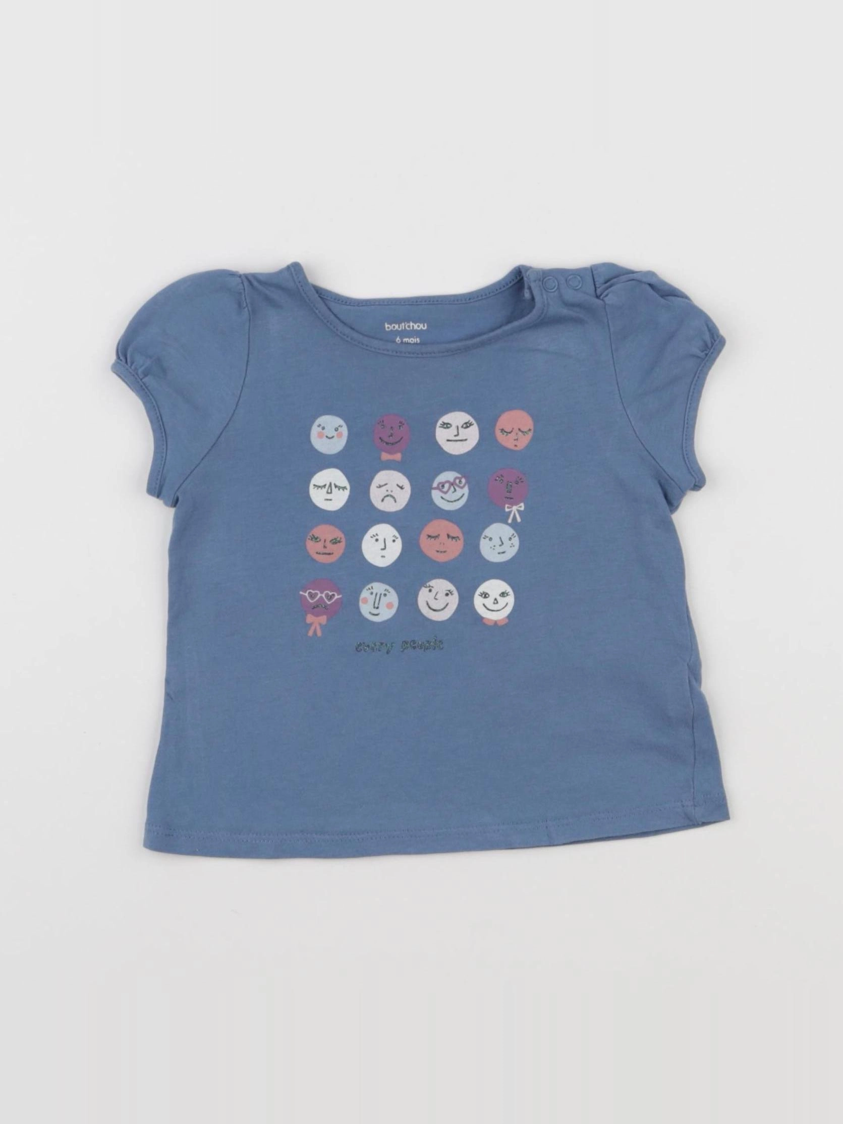 Boutchou - tee-shirt bleu - 6 mois