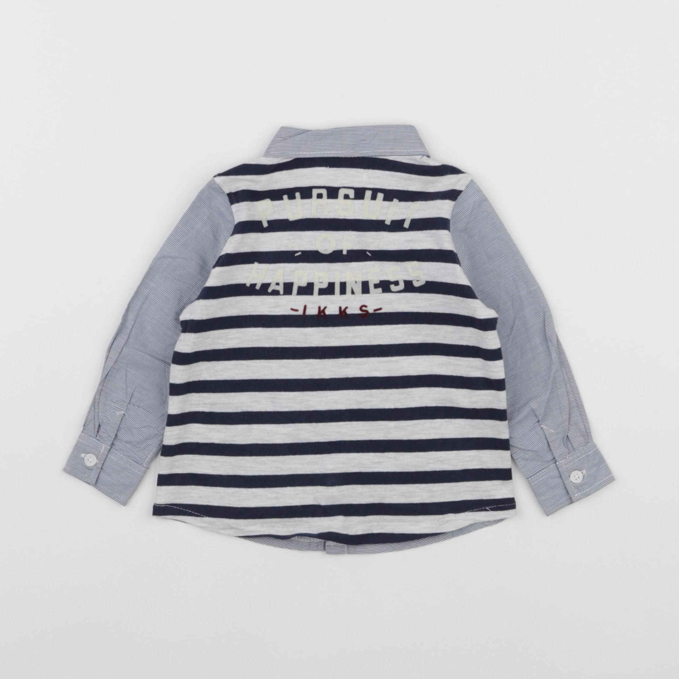 IKKS - chemise imprimé au dos bleu - 12 mois
