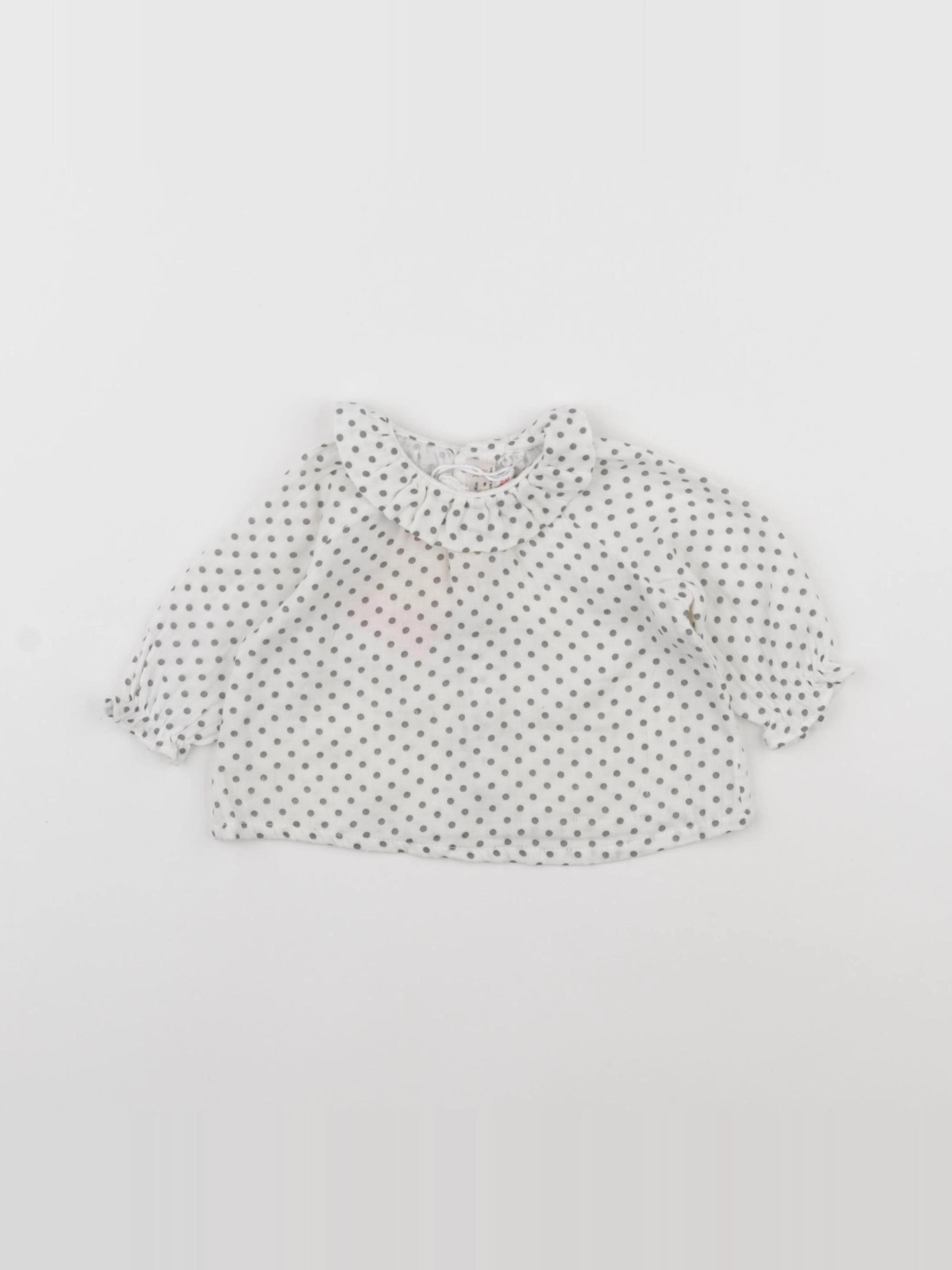 Zara - blouse beige, gris - 1/3 mois