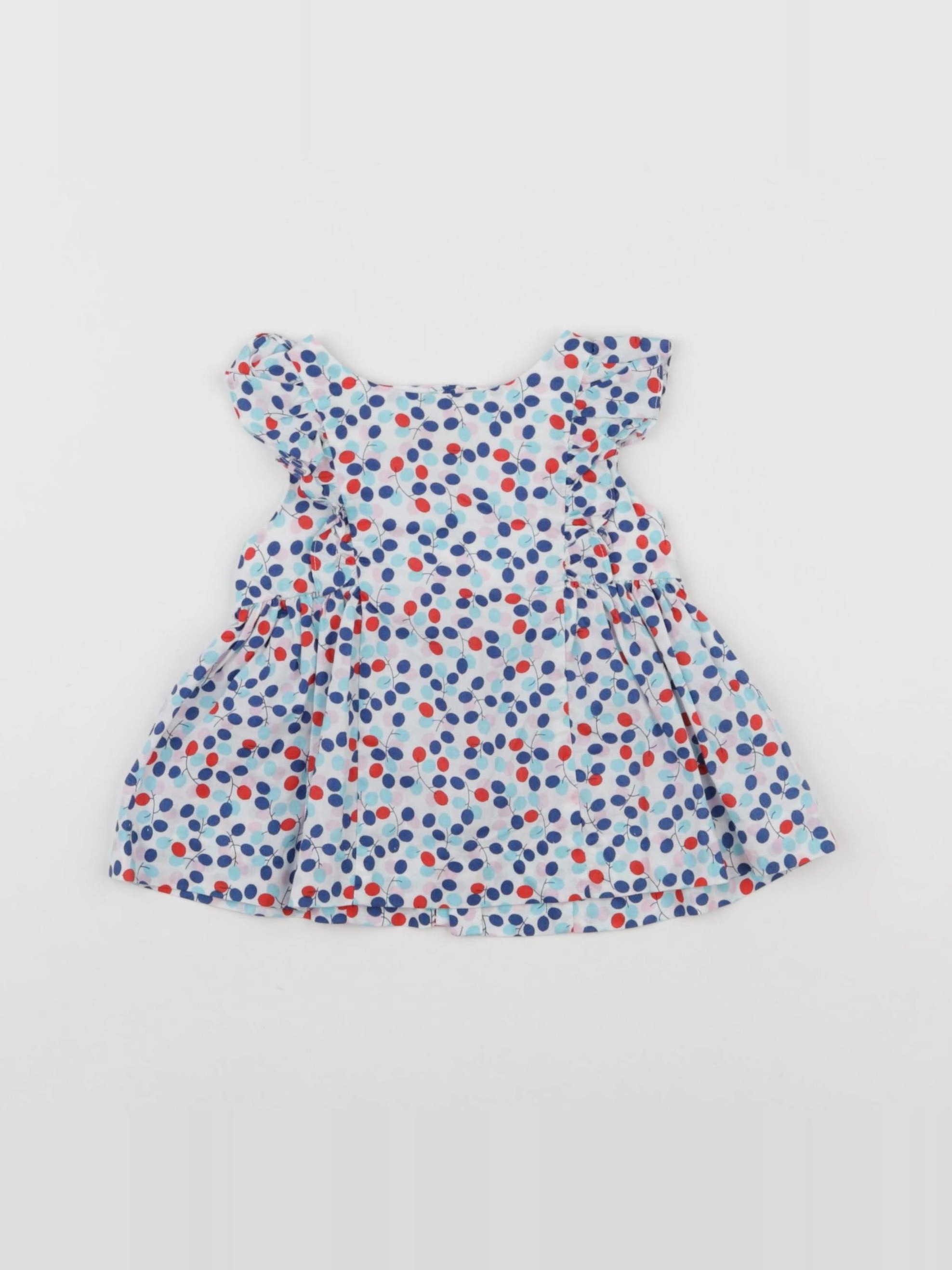 Jacadi - blouse blanc, bleu - 12 mois