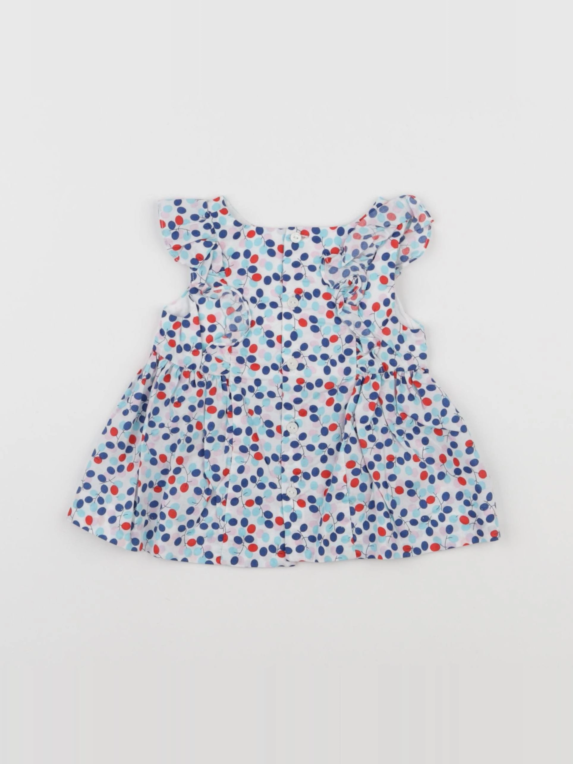 Jacadi - blouse blanc, bleu - 12 mois