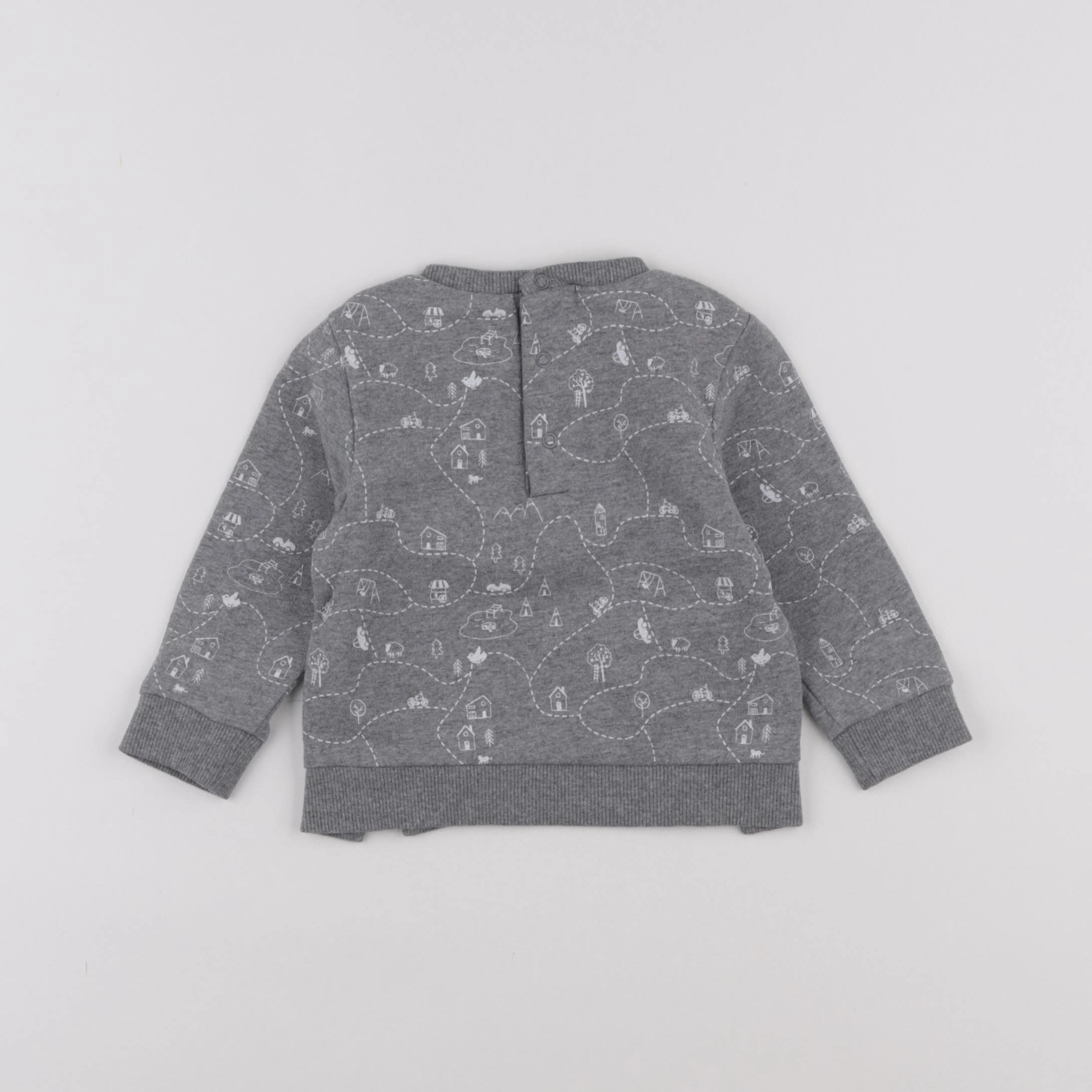 Carrément Beau - sweat gris - 12 mois