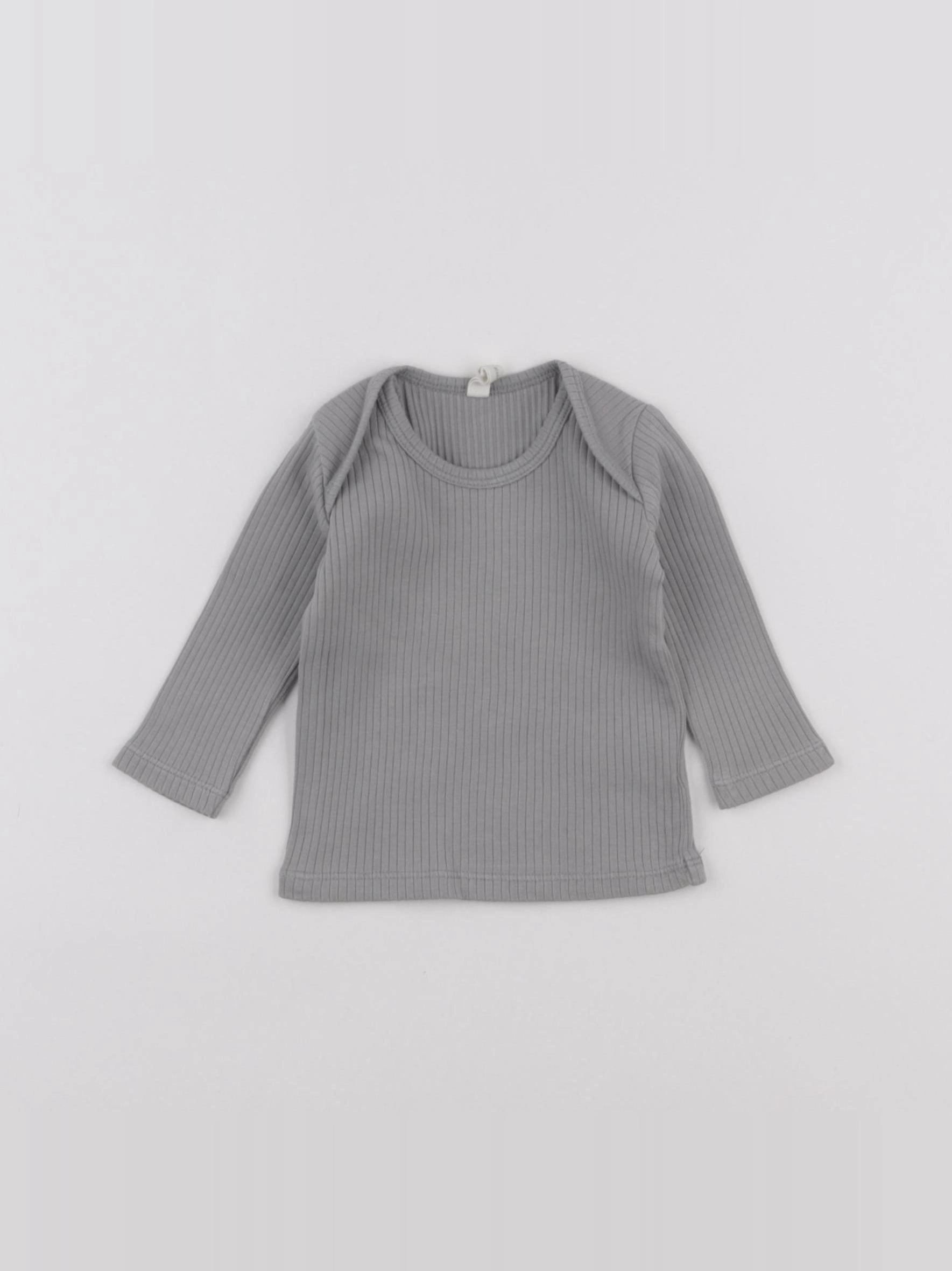 Quincy Mae - tee-shirt gris - 0/3 mois