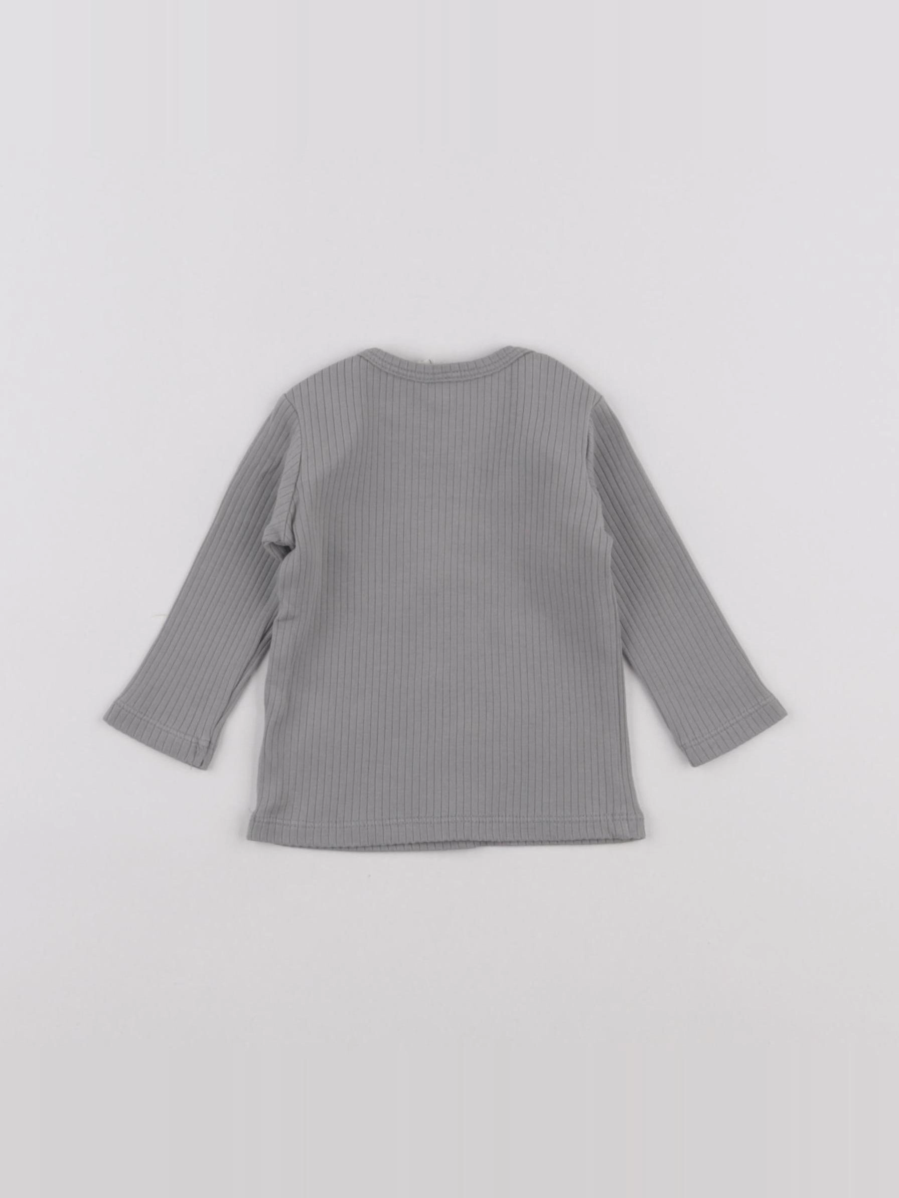 Quincy Mae - tee-shirt gris - 0/3 mois
