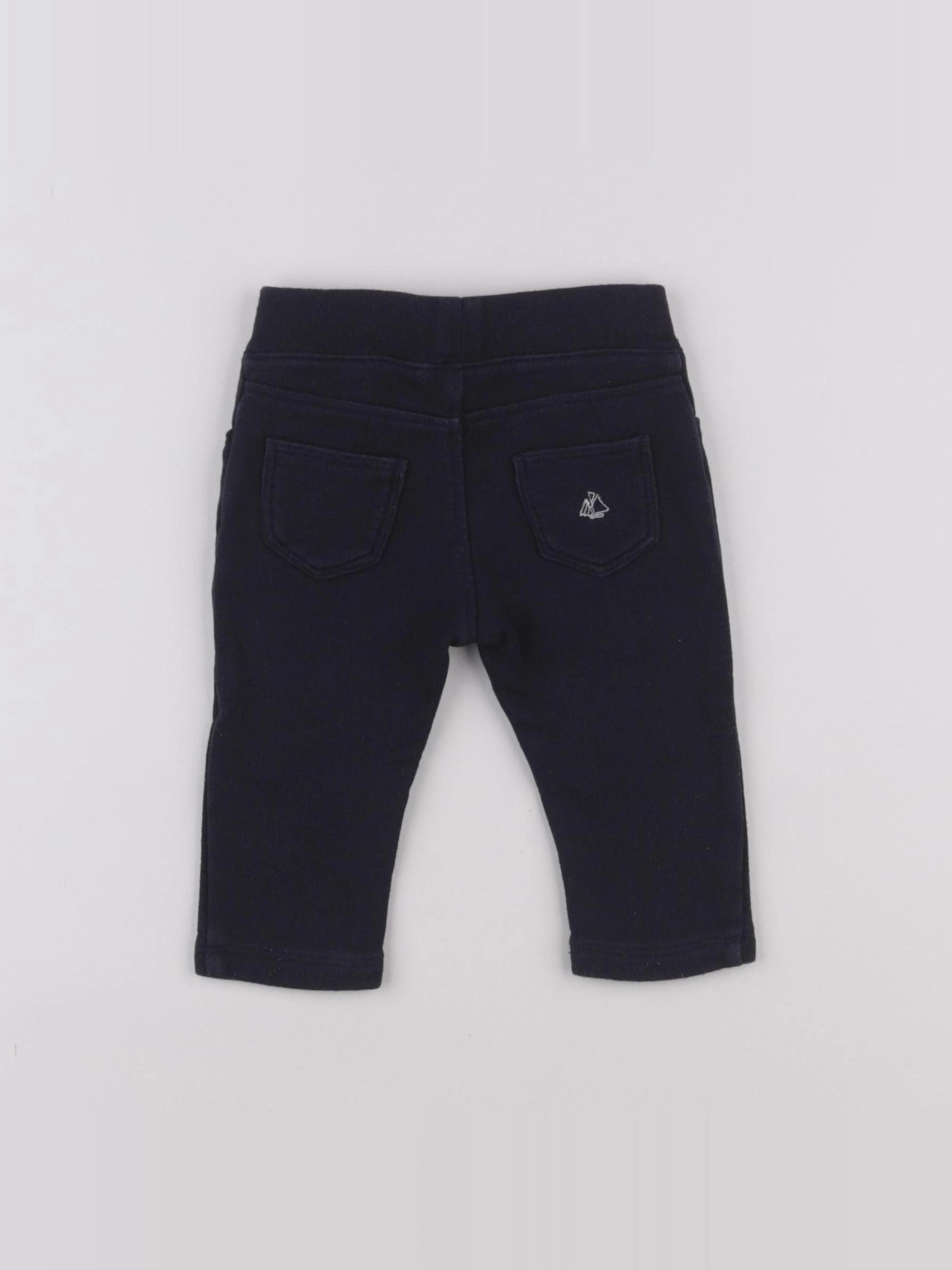 Petit Bateau - pantalon bleu - 3 mois