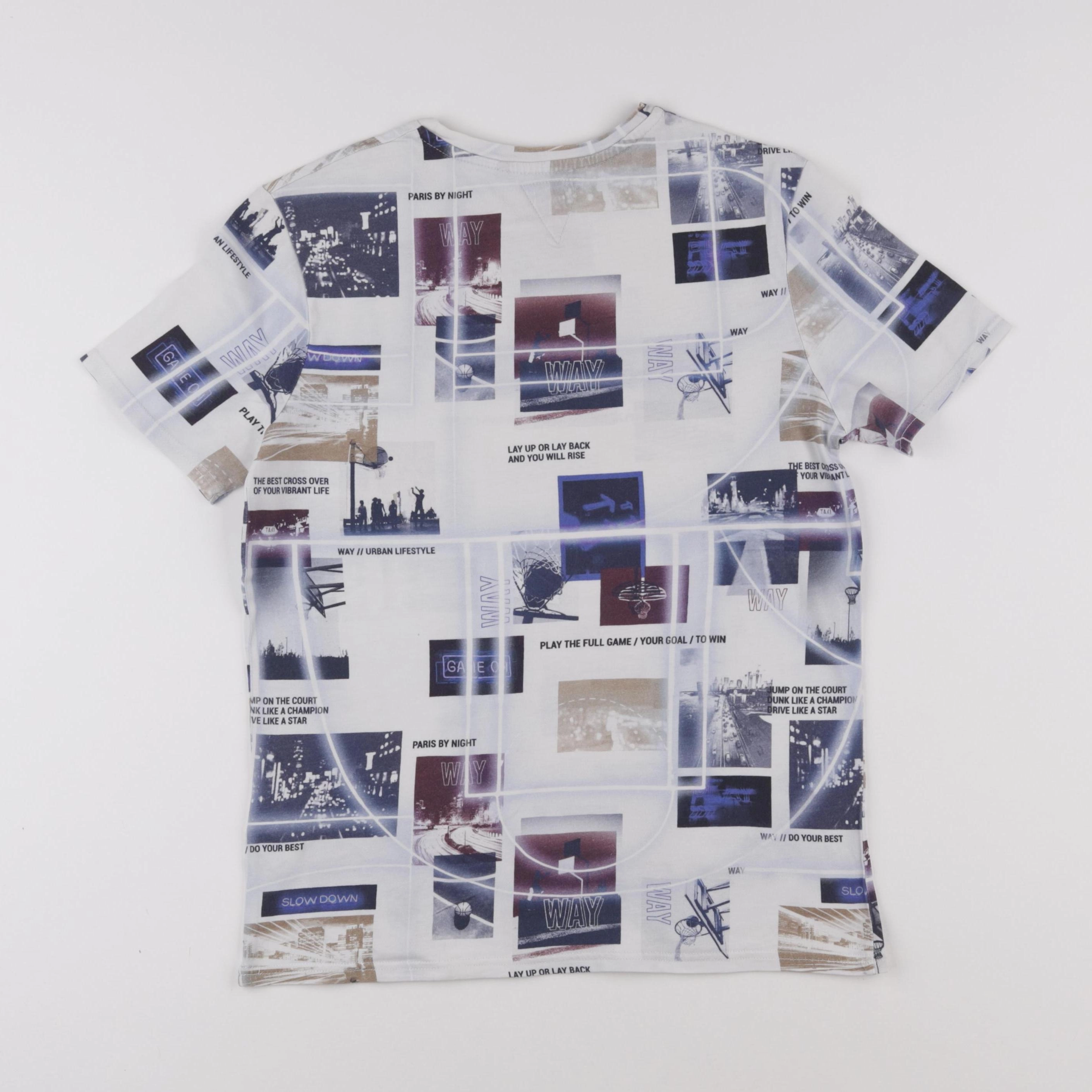 IKKS - tee-shirt blanc, bleu - 14 ans