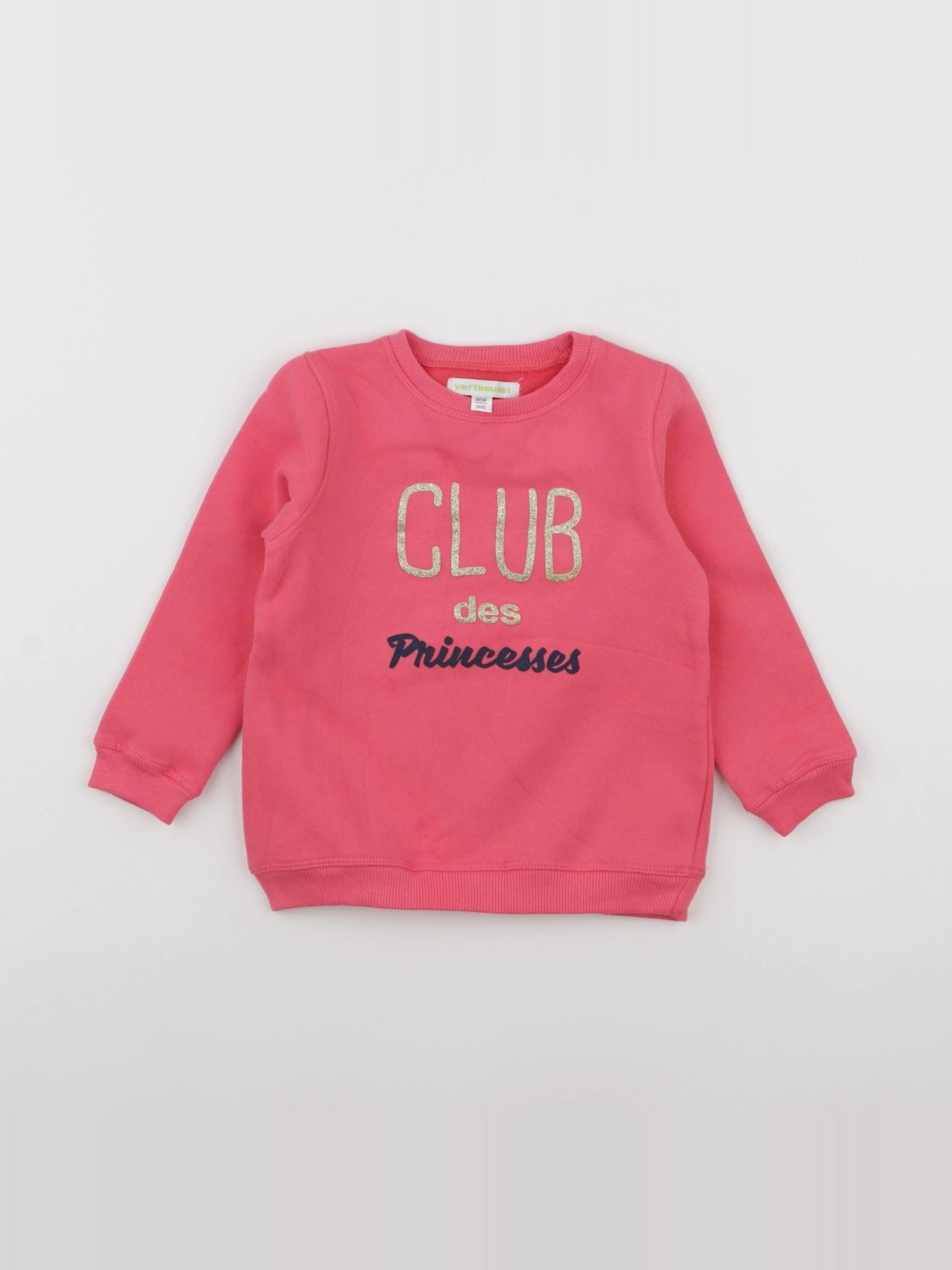 Vertbaudet - sweat rose - 3 ans