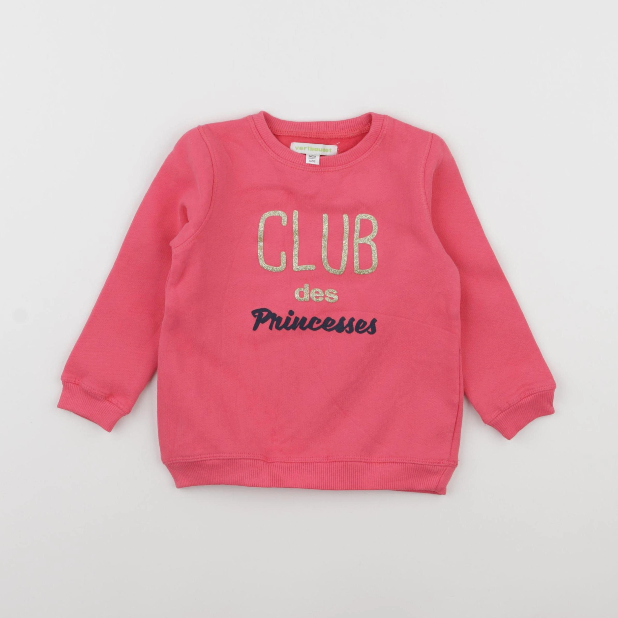 Vertbaudet - sweat rose - 3 ans