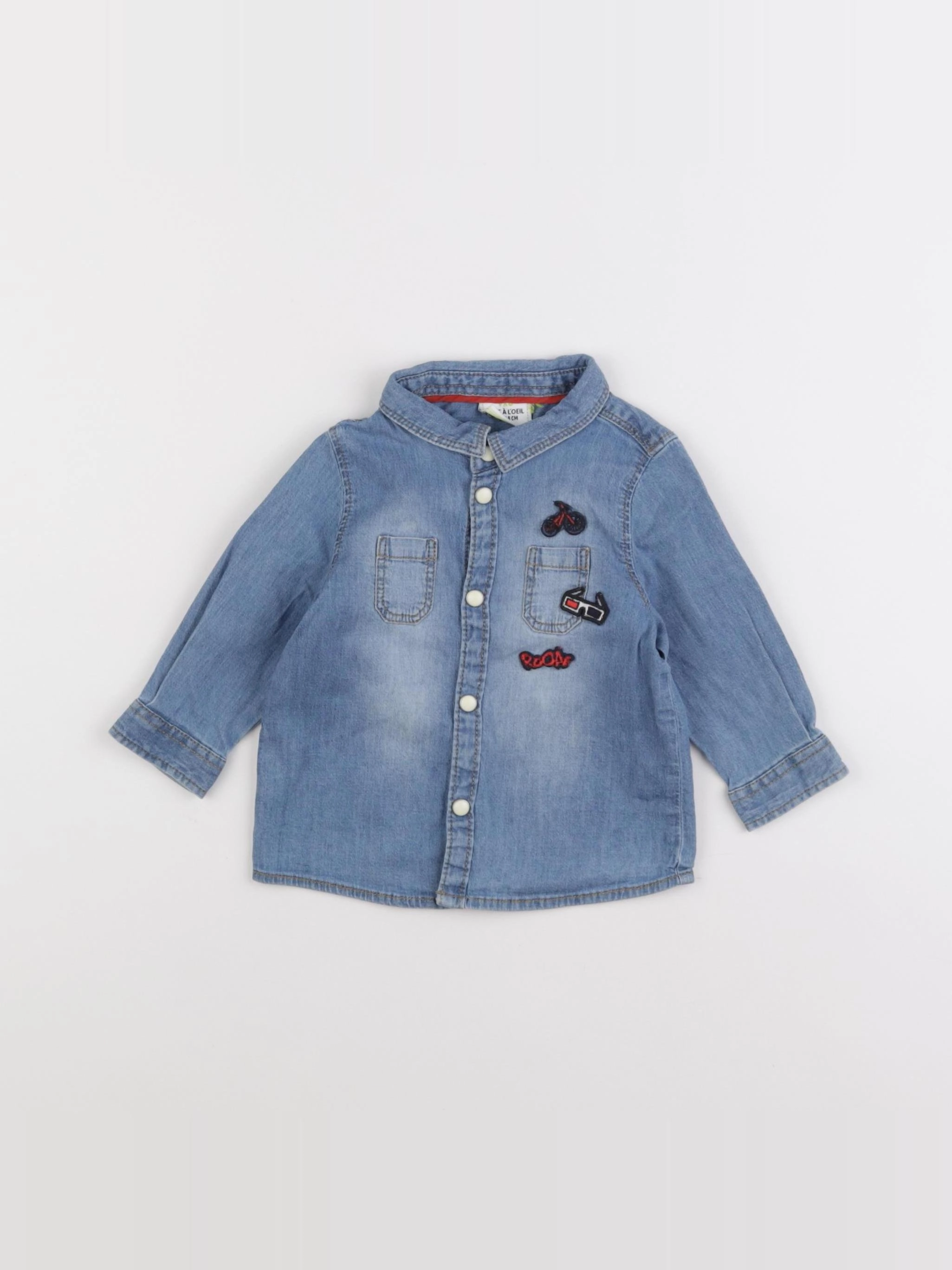Tape à l'oeil - chemise bleu - 6 mois