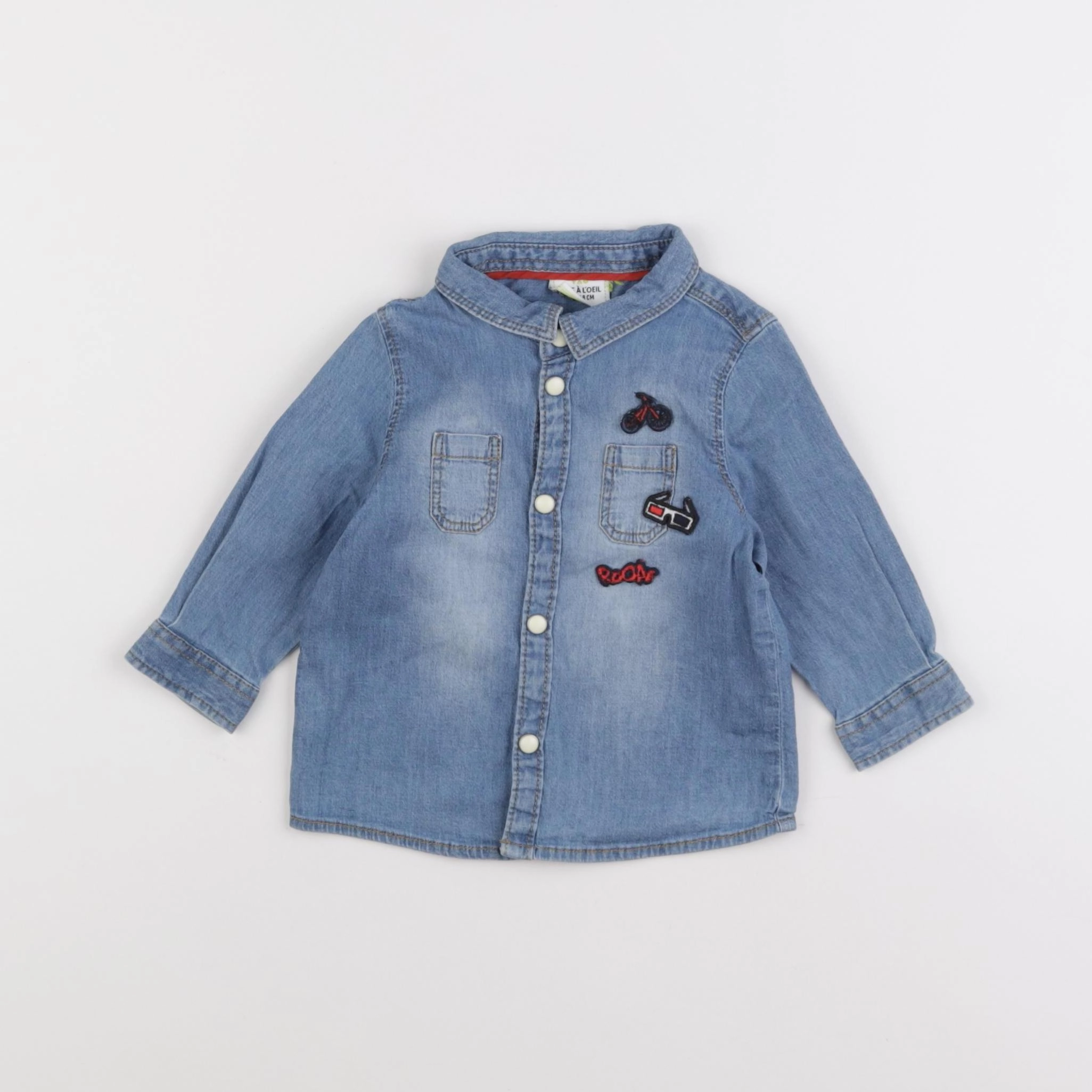 Tape à l'oeil - chemise bleu - 6 mois