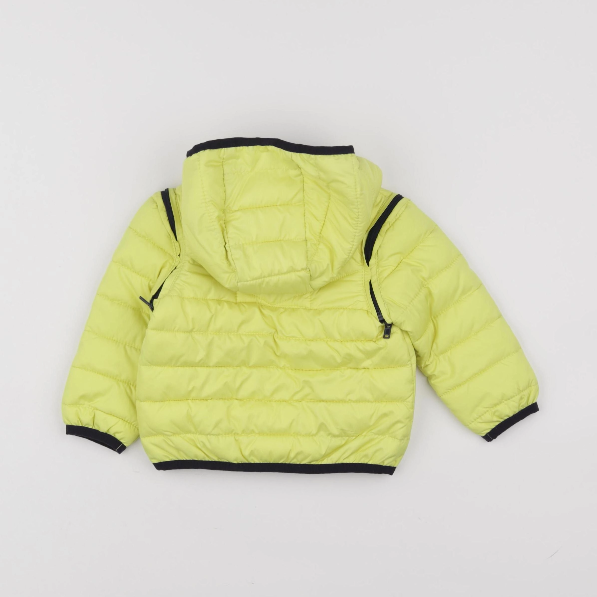IKKS - doudoune réversible jaune, blanc, bleu - 12 mois
