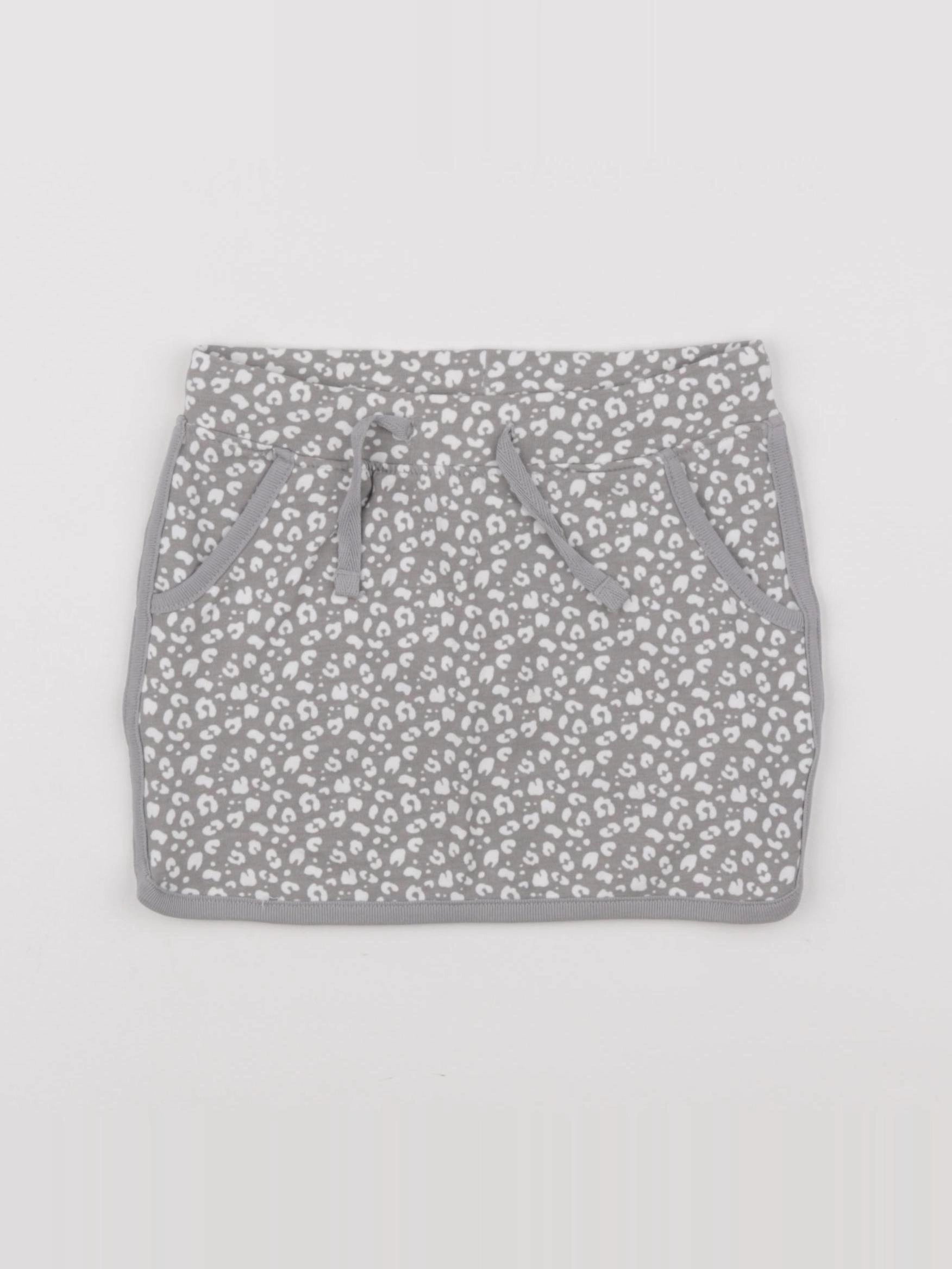 Vertbaudet - jupe gris, blanc - 6 ans