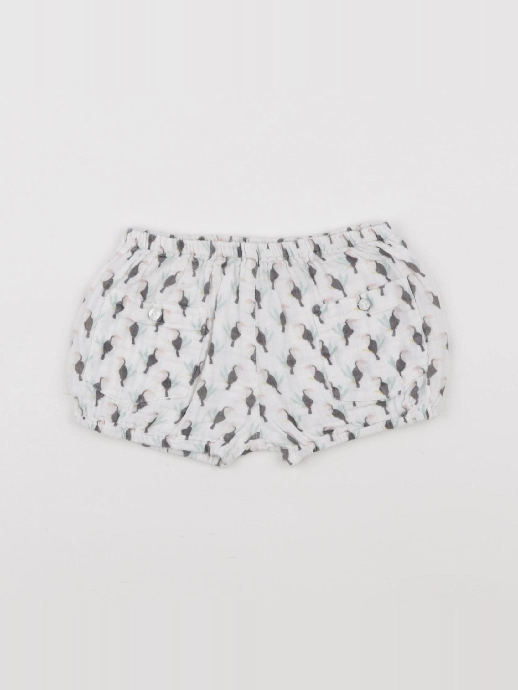 Bouchara - bloomer blanc, gris - 9 mois