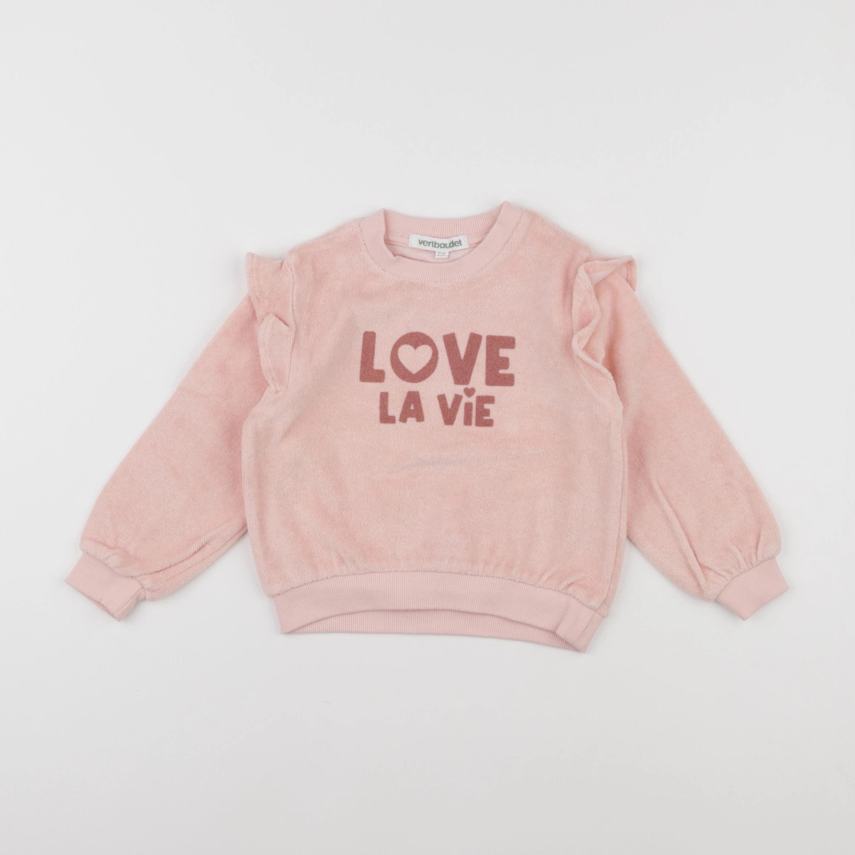 Vertbaudet - pull éponge rose - 3 ans